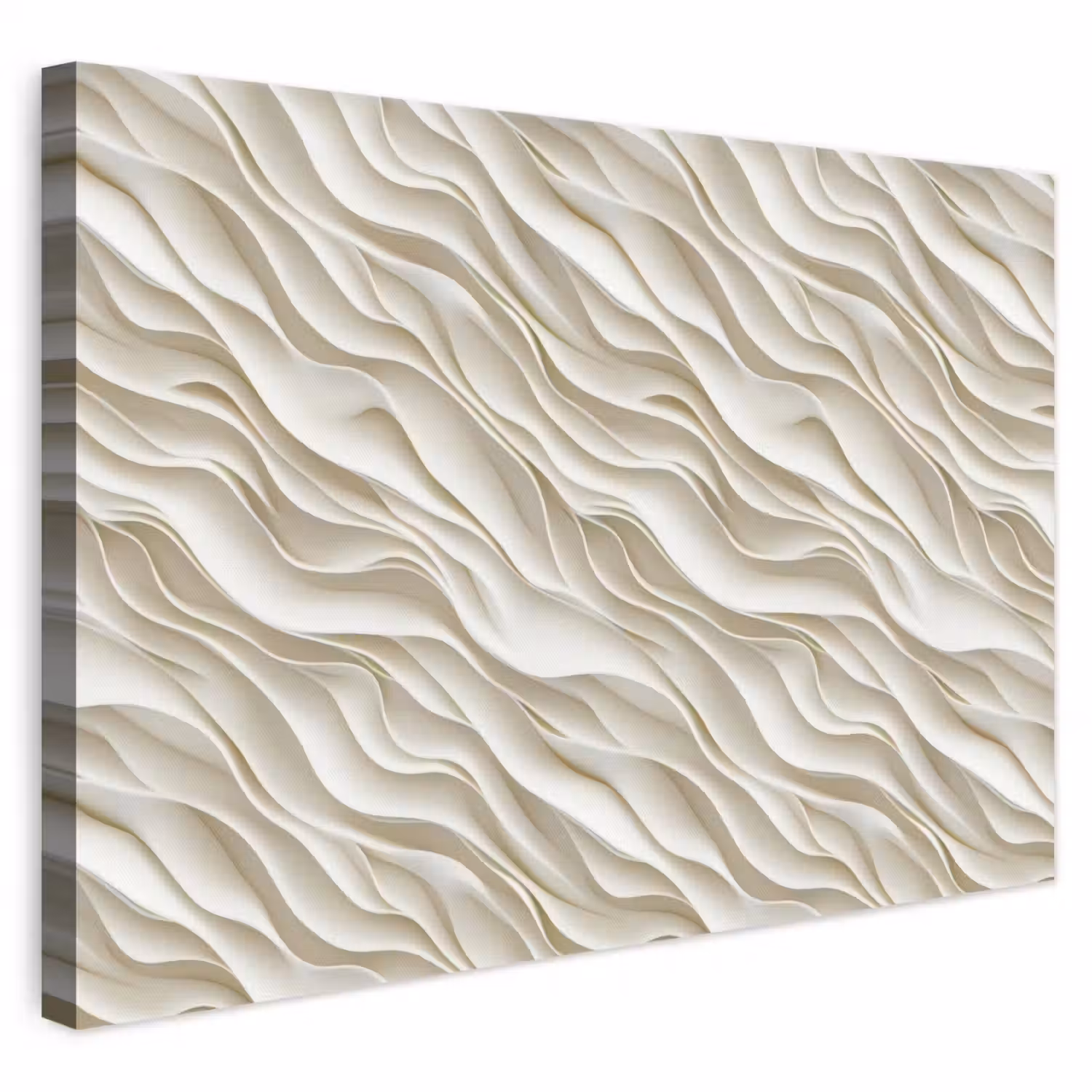 Golven - Wit - Minimalistisch canvas 2cm klein 34 -3d