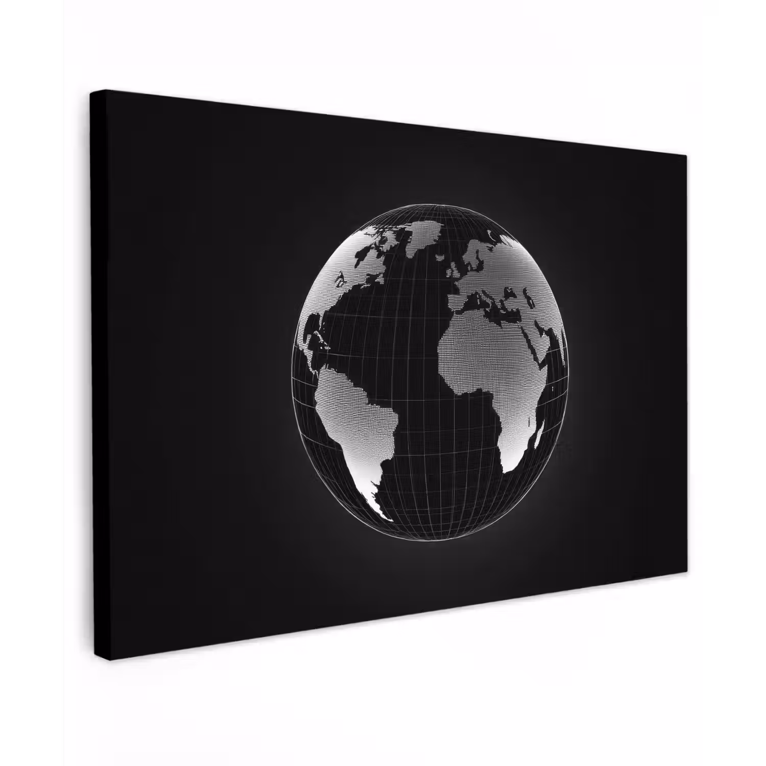 Wereldkaart - Digitaal - Raster - Wereldbol canvas 2cm klein -z3d