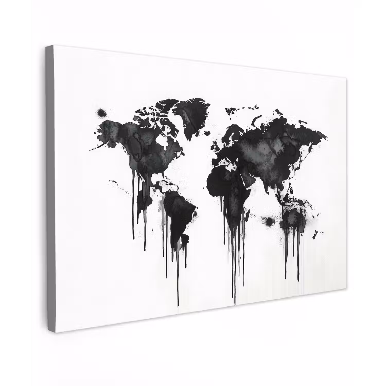 Wereldkaart - Minimalistisch - Graffiti canvas 2cm klein -z3d
