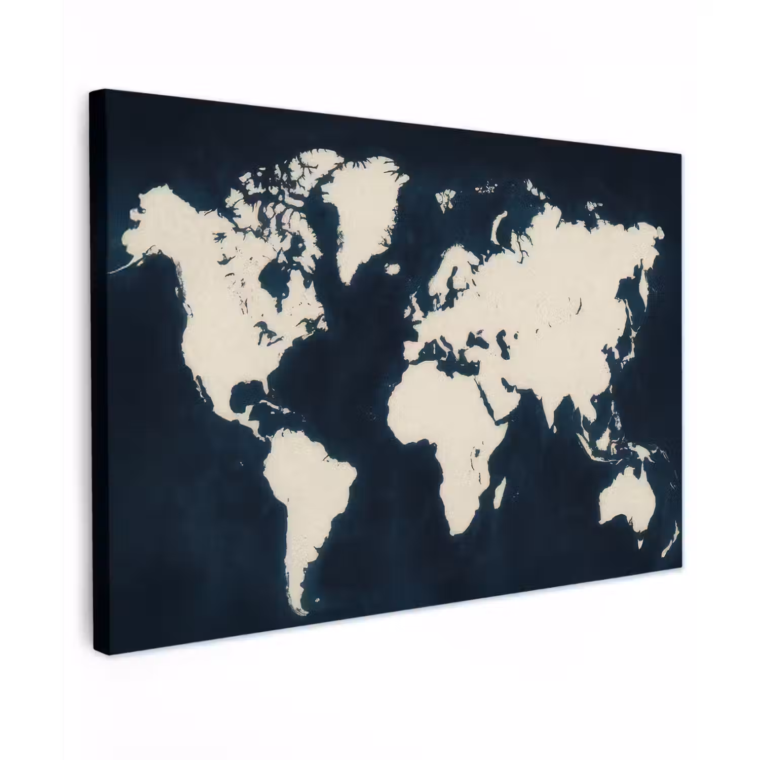 Wereldkaart - Minimalistisch - Contrast canvas 2cm klein -z3d