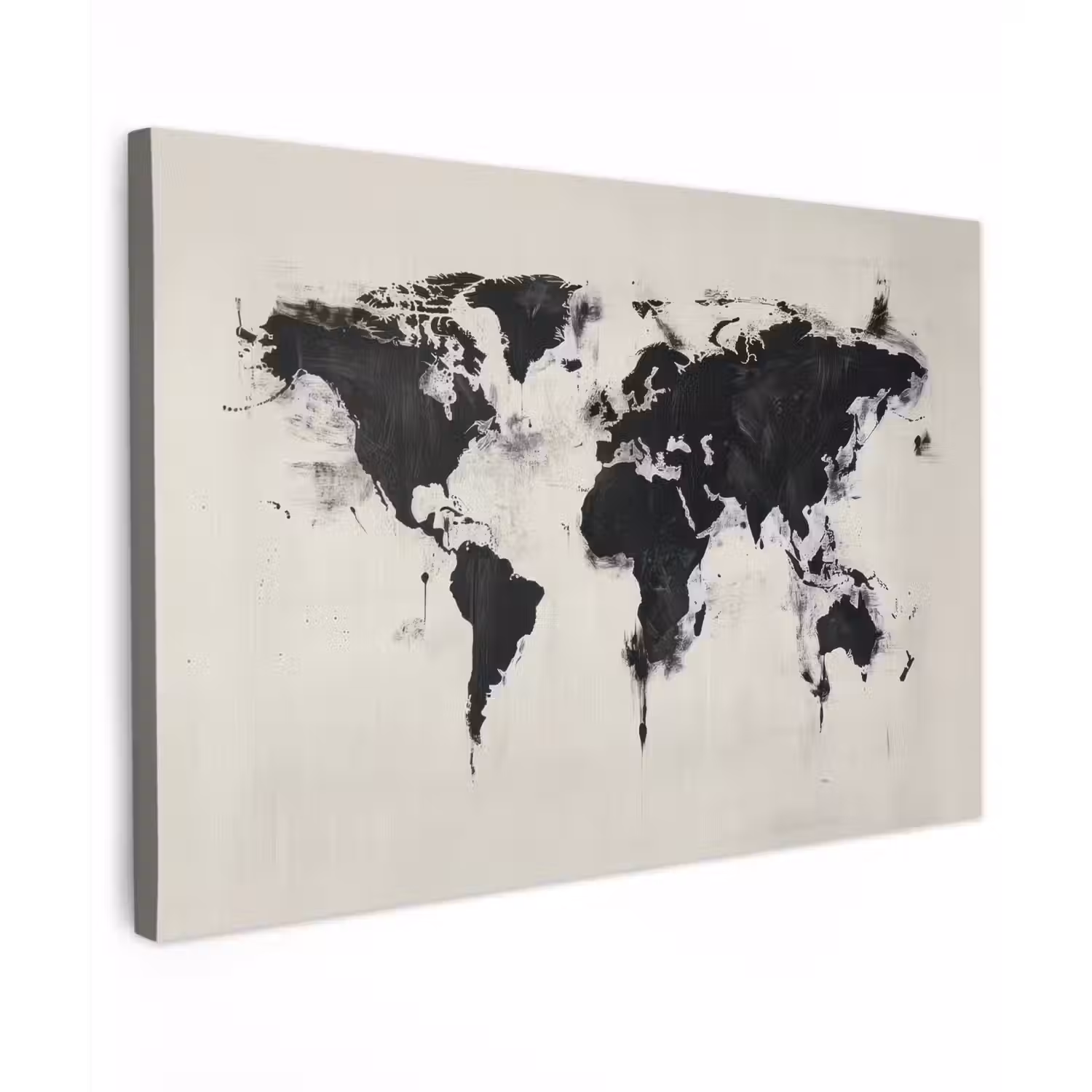 Wereldkaart - Textuur - Verf canvas 2cm klein -z3d