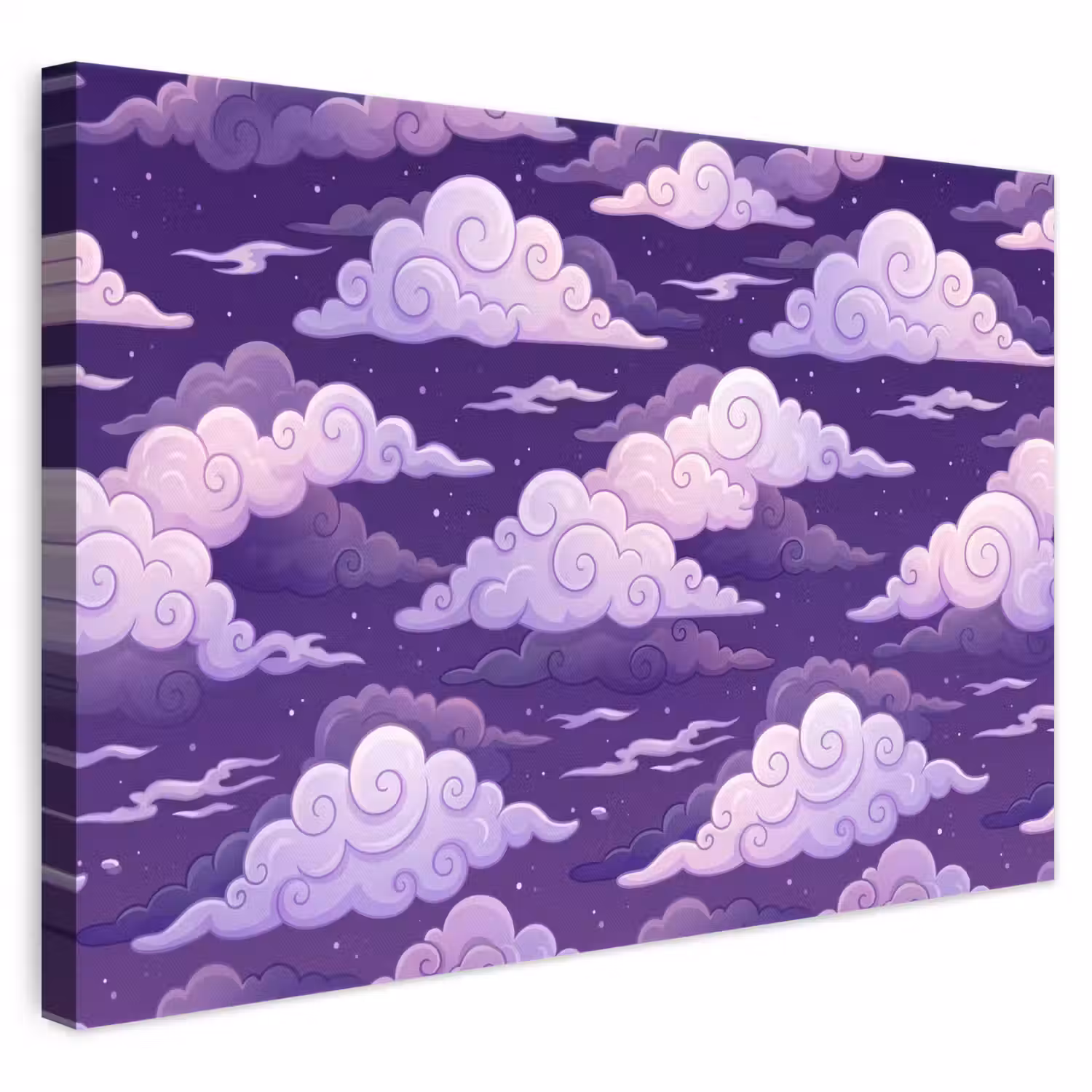 Wolken - Nacht - Natuur - Abstract - Paars canvas 2cm klein -3d