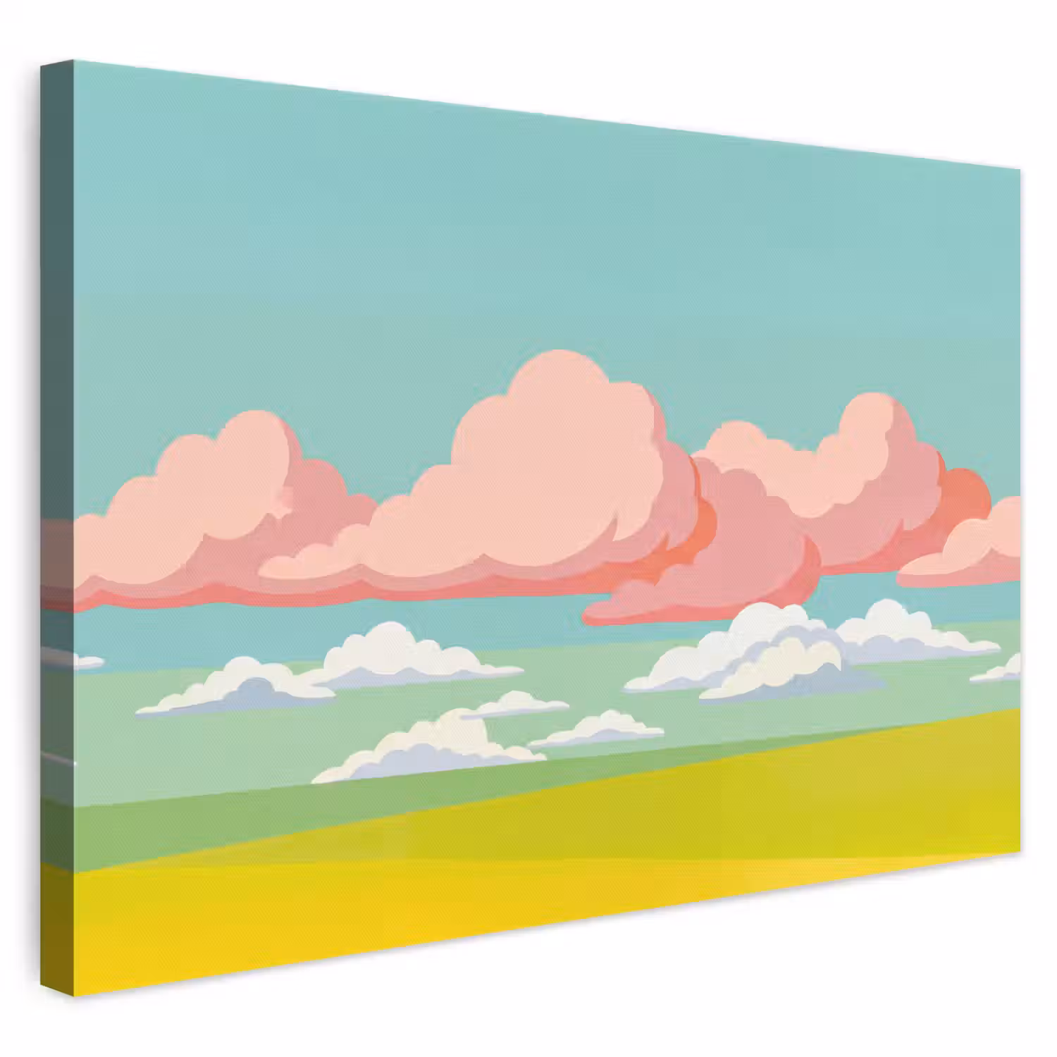 Wolken - Roze - Natuur - Modern - Pastel canvas 2cm klein -3d