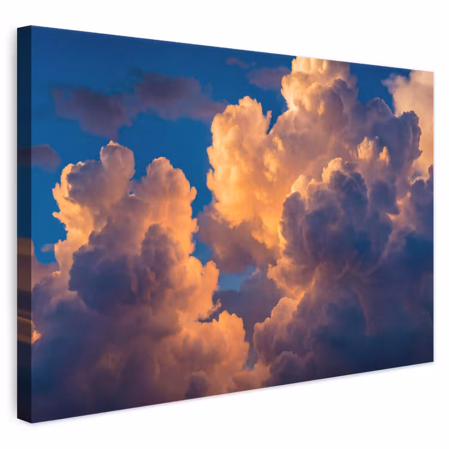 Wolken - Zonsondergang - Natuur - Oranje - Blauw canvas 2cm klein -3d