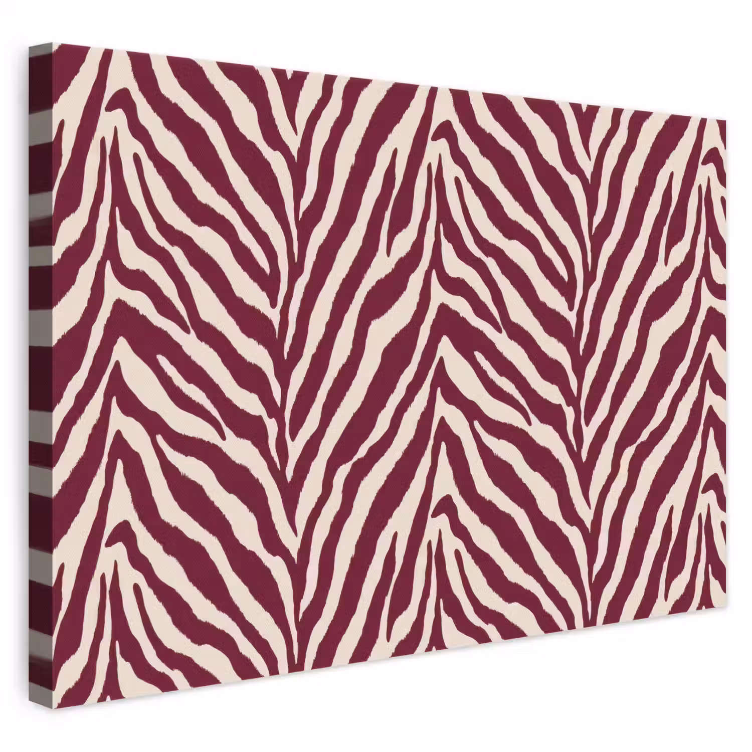 Zebra - Motief - Bordeaux - Rood canvas 2cm klein 34 -3d