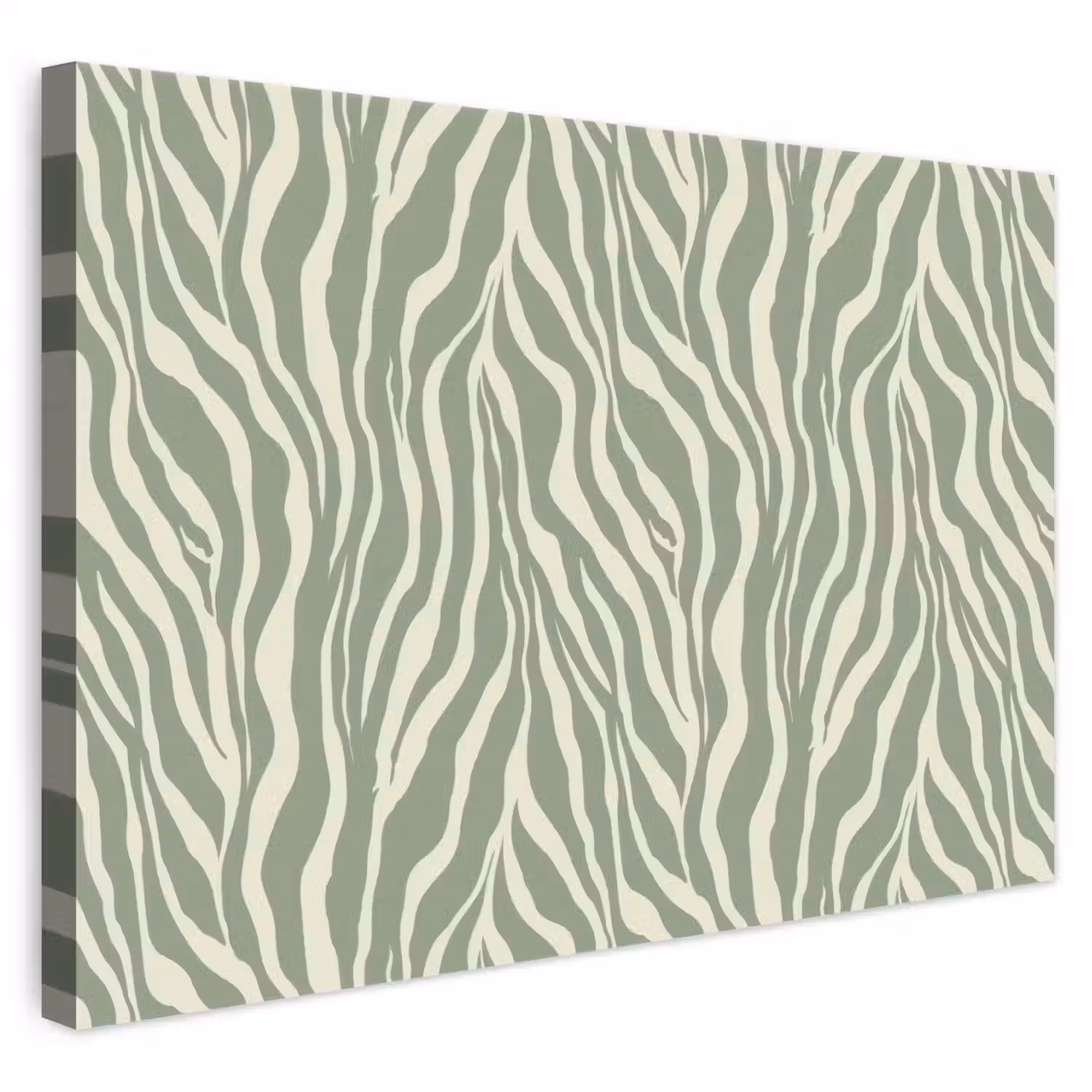Zebra - Motief - Groen canvas 2cm klein 34 -3d