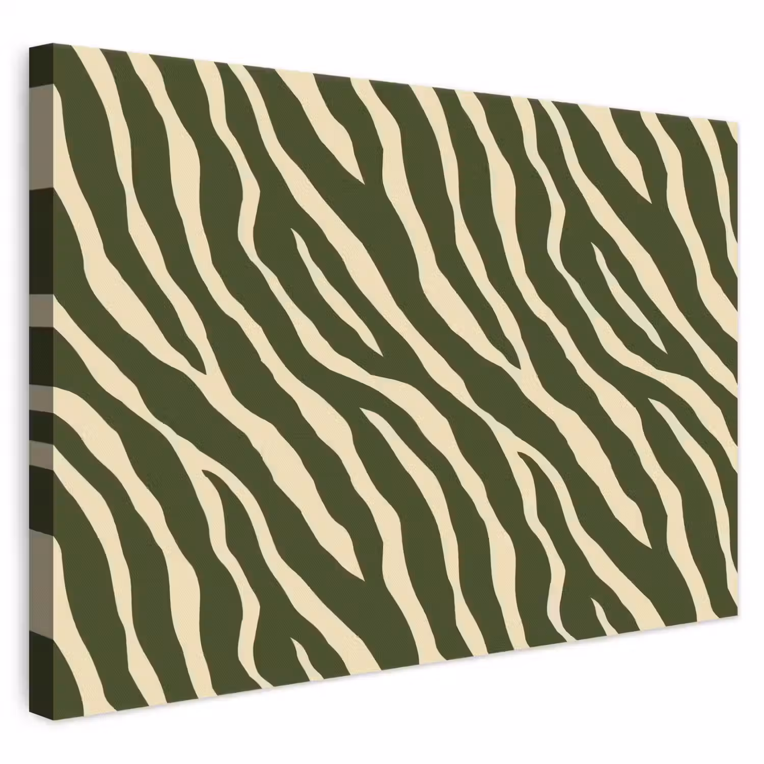 Zebra - Patroon - Groen canvas 2cm klein 34 -3d