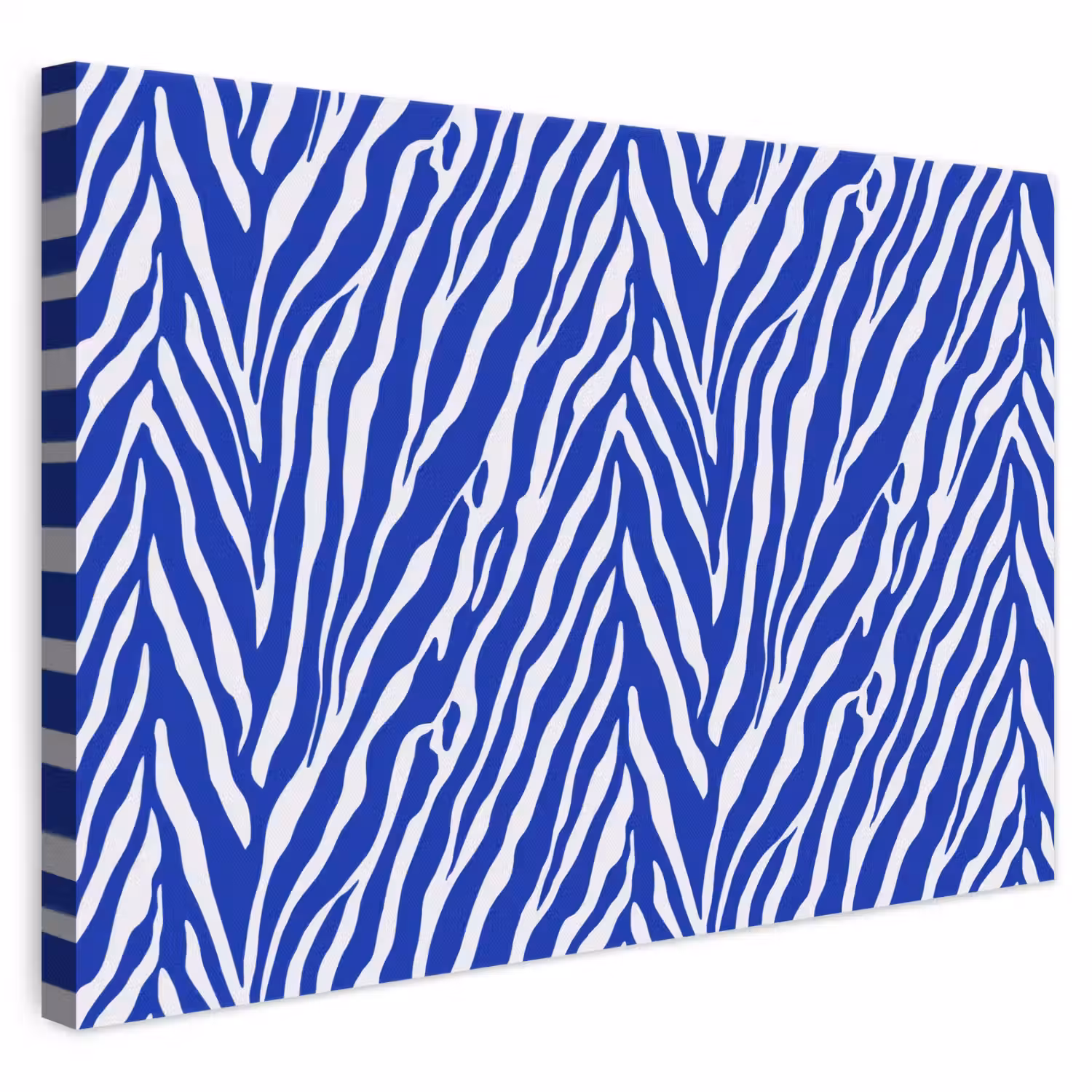 Zebra - Patroon - Kobalt - Blauw canvas 2cm klein 34 -3d
