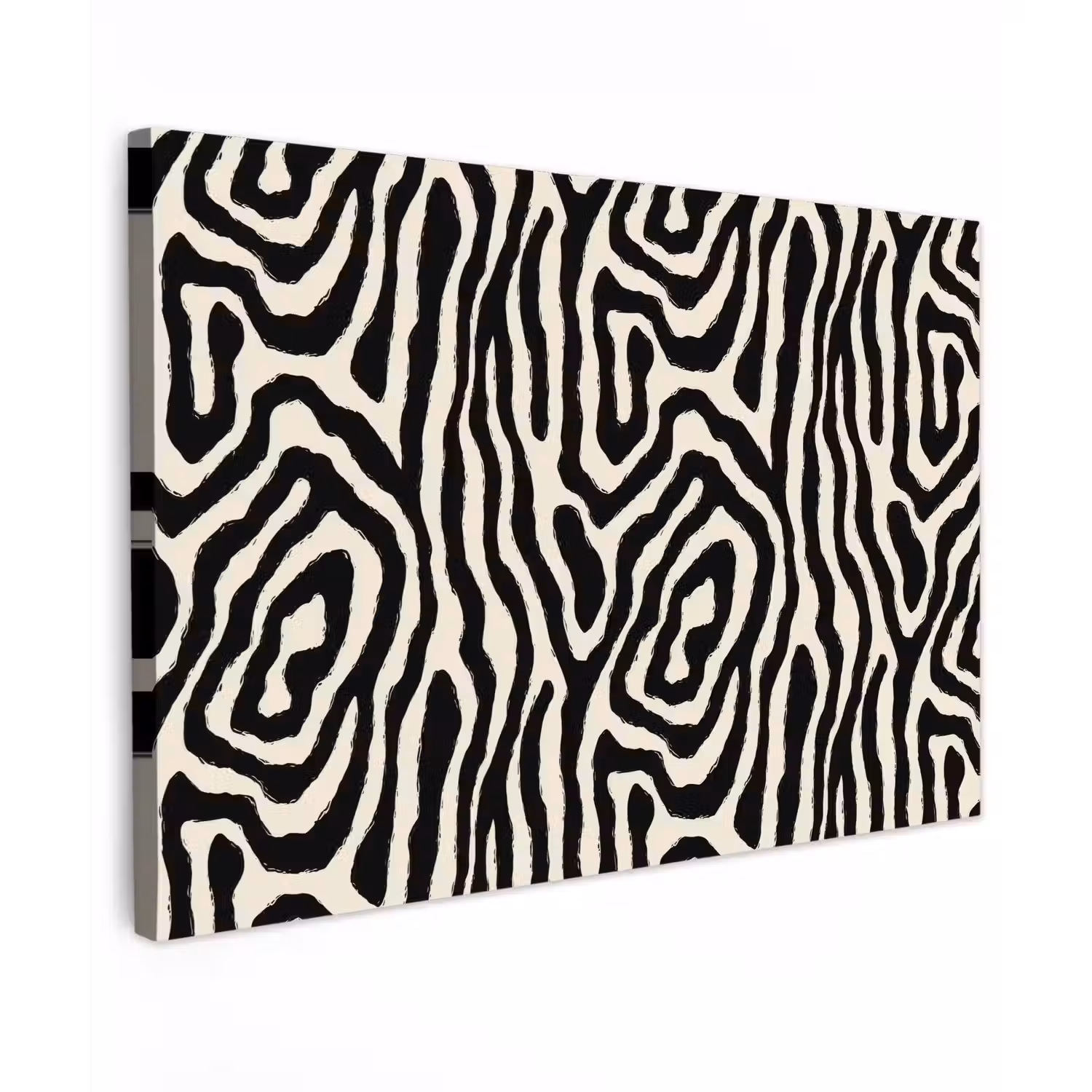 Zebra - Zwart - Abstract canvas 2cm klein 34 -z3d
