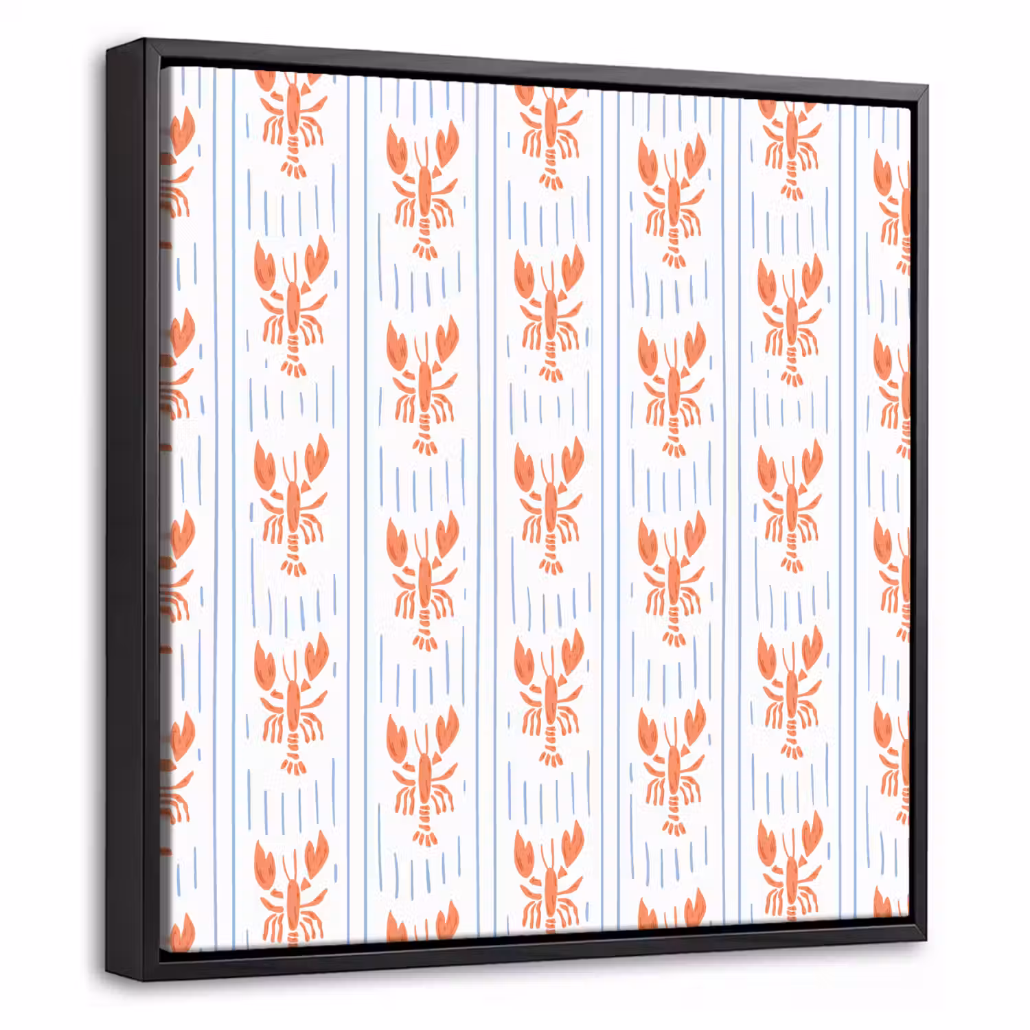 Meer – Hummer – Orange – Blau Canvas met baklijst klein 1124 -threedimensional_3d_global