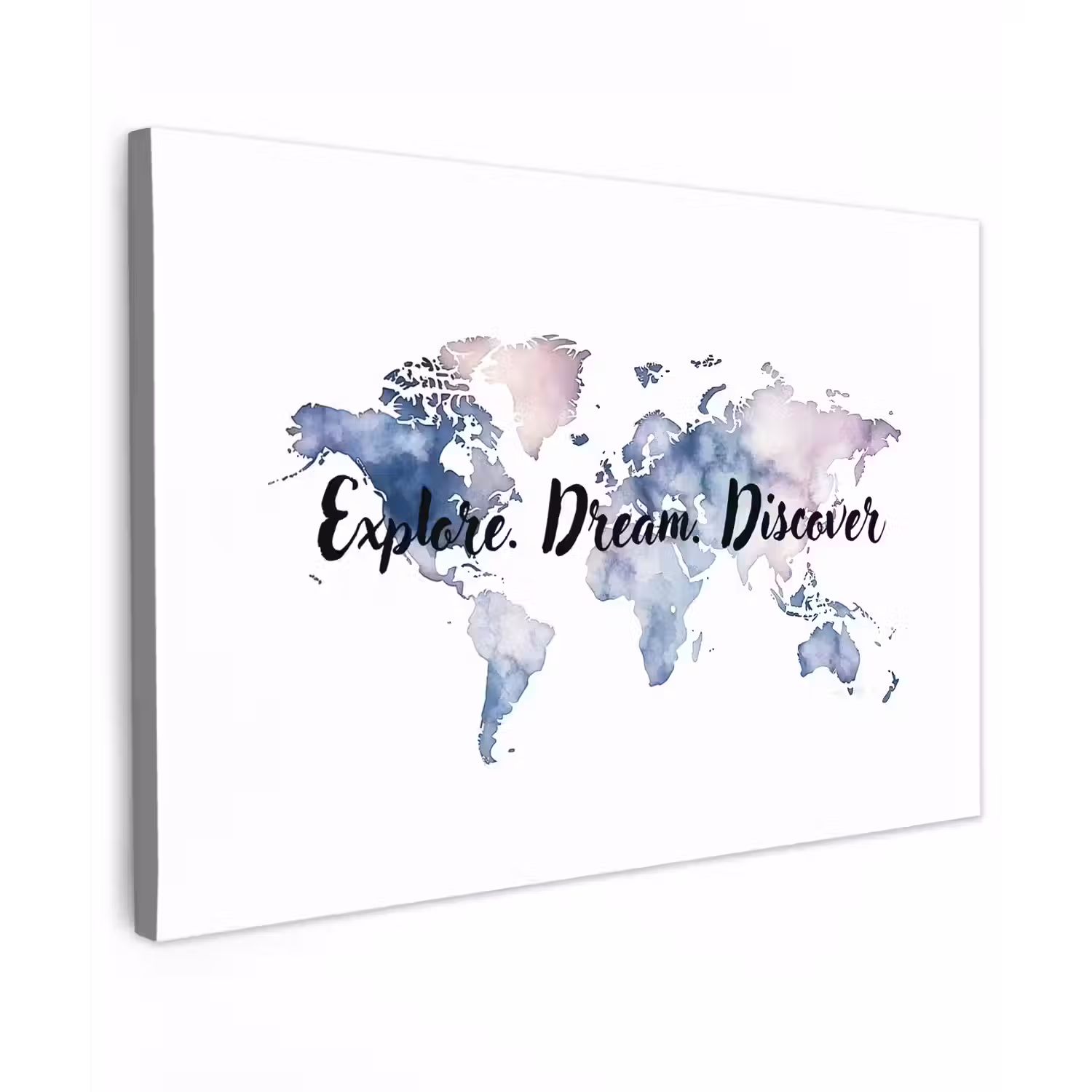 Quote - Wereldkaart - Explore - Aquarel canvas 2cm klein -z3d