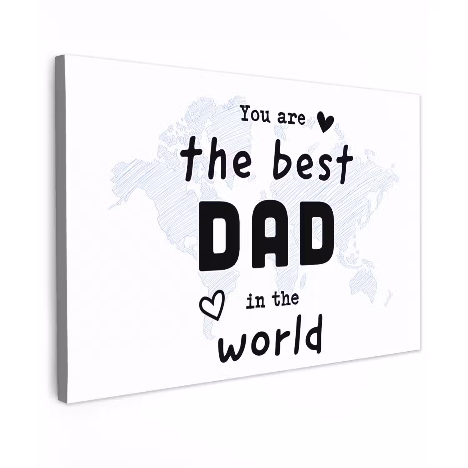 Quotes - The best dad in the world - Spreuken - Papa canvas 2cm klein -z3d