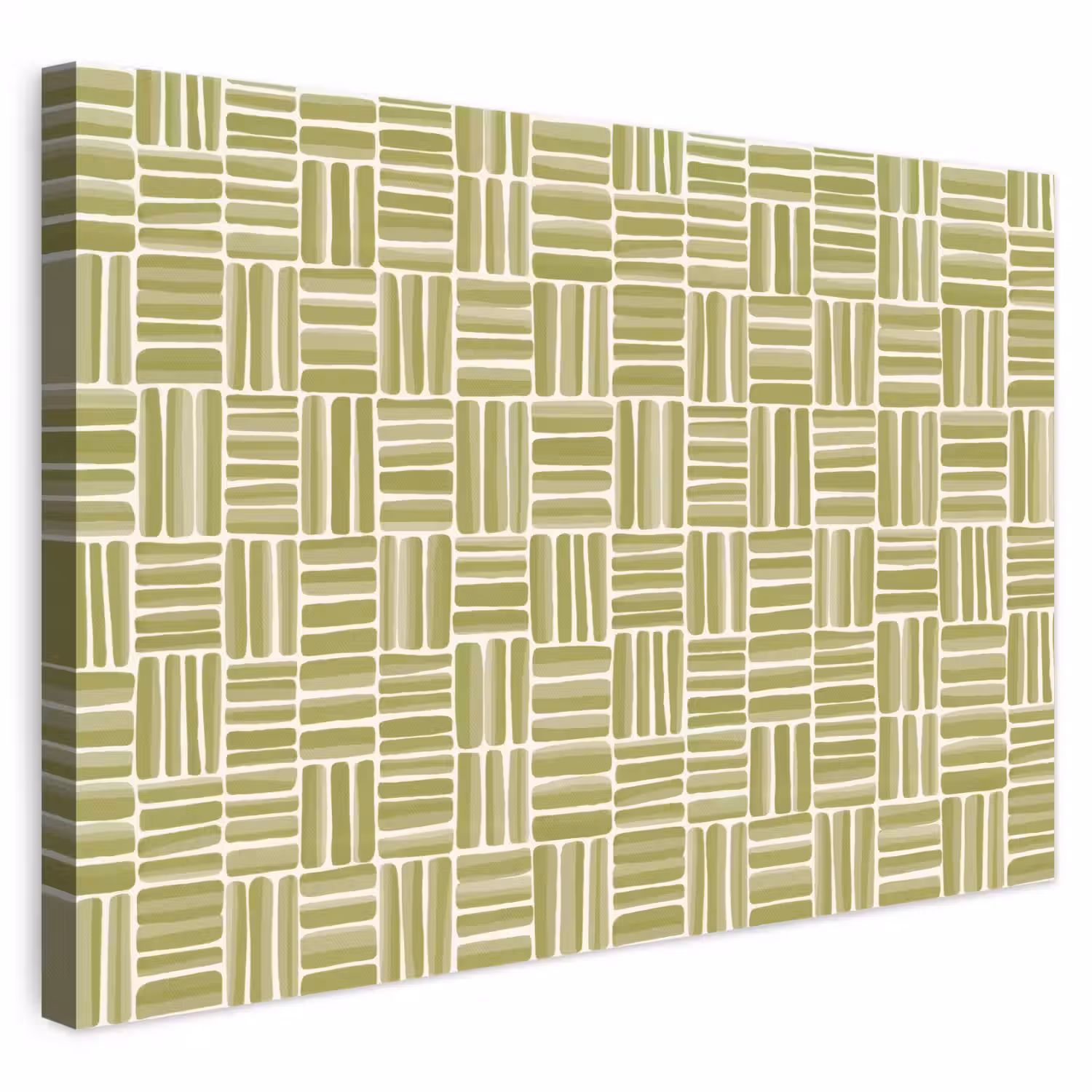 Vlecht - Patroon - Groen canvas 2cm klein 34 -3d