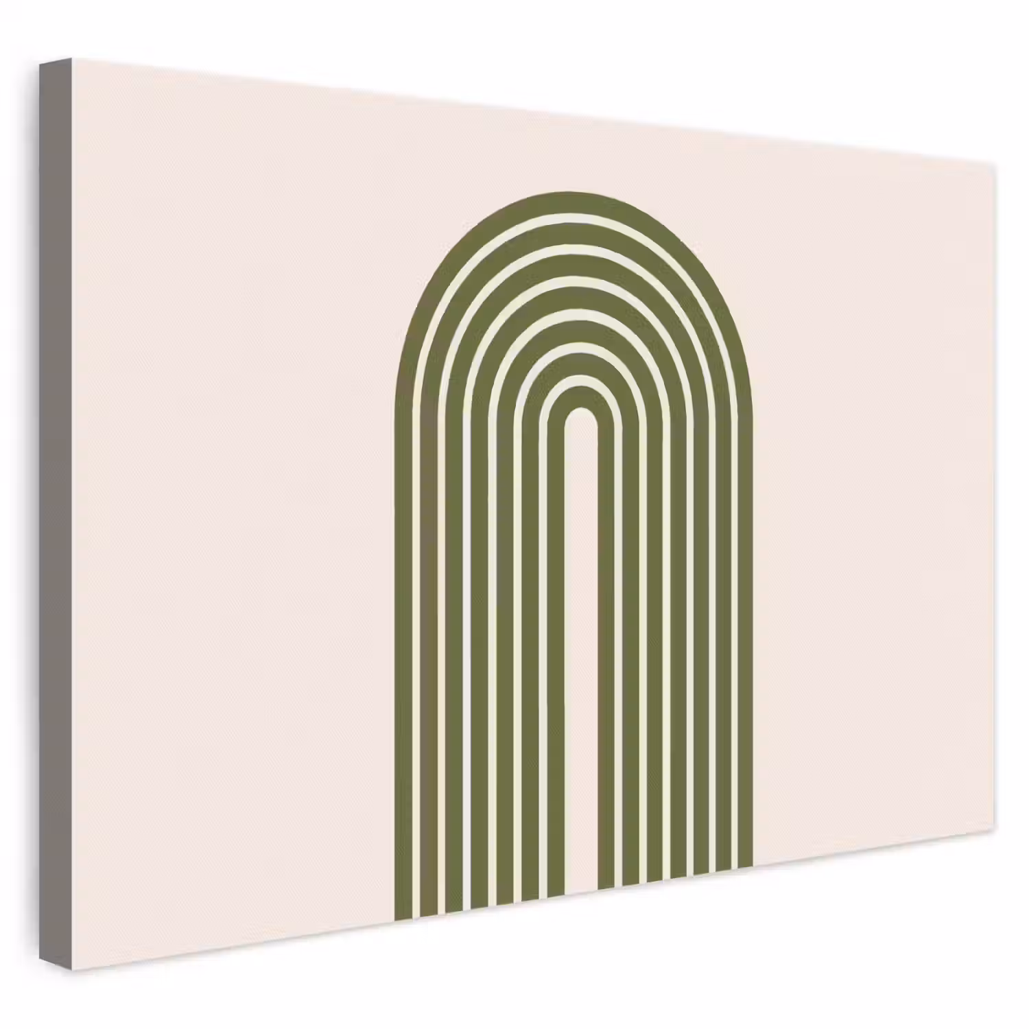 Abstract - Bogen - Modern - Groen - Kunst canvas 2cm klein -3d