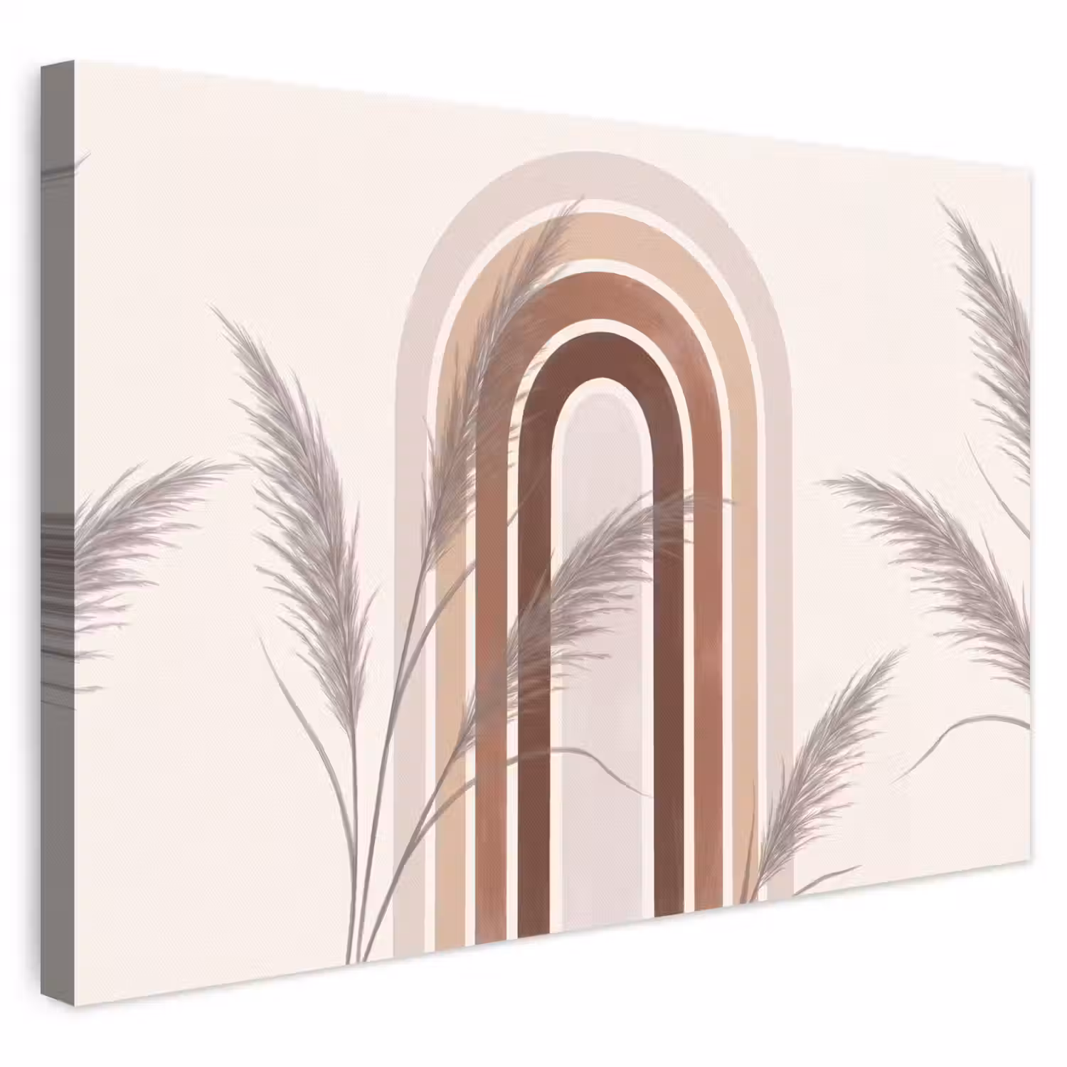 Abstract - Bogen - Plant - Boho - Beige canvas 2cm klein -3d