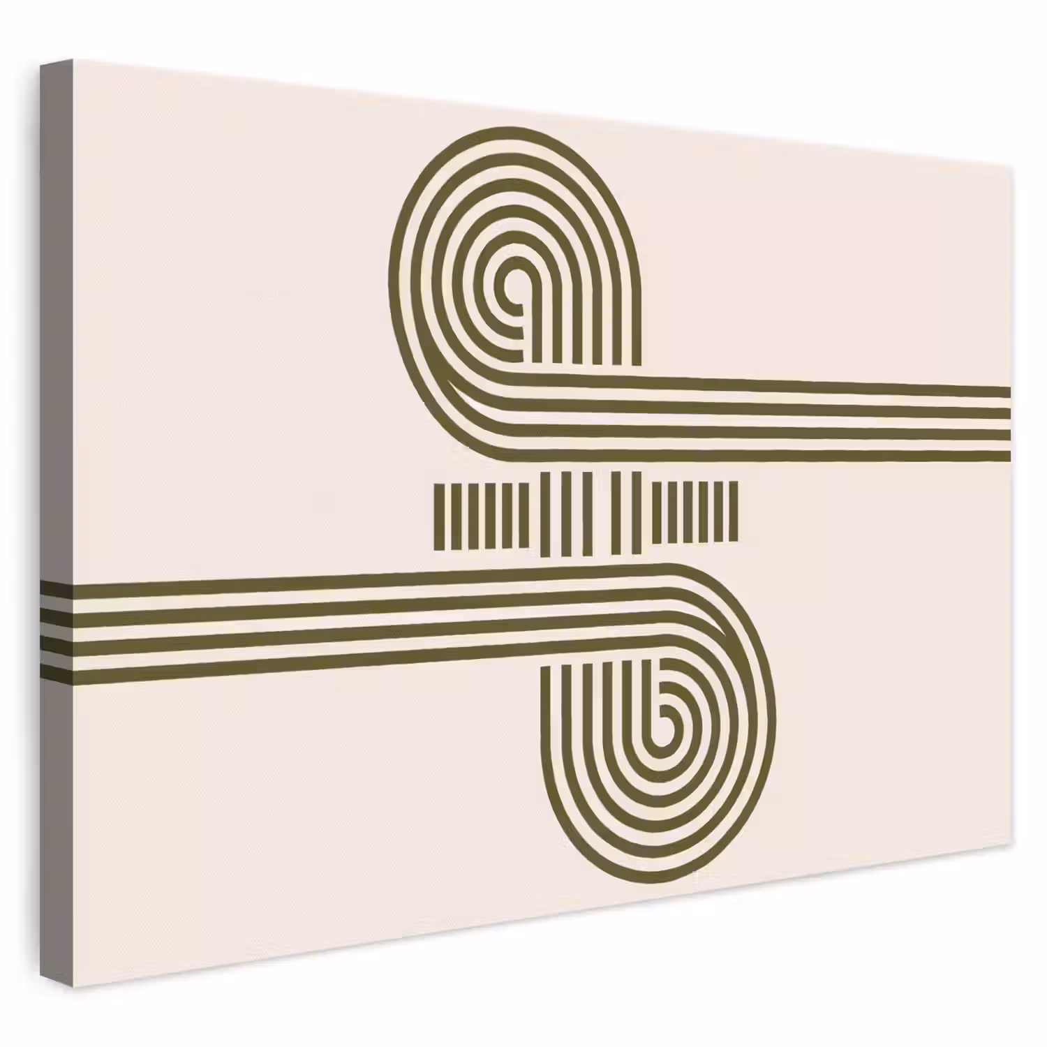 Abstract - Vormen - Modern - Groen canvas 2cm klein -3d