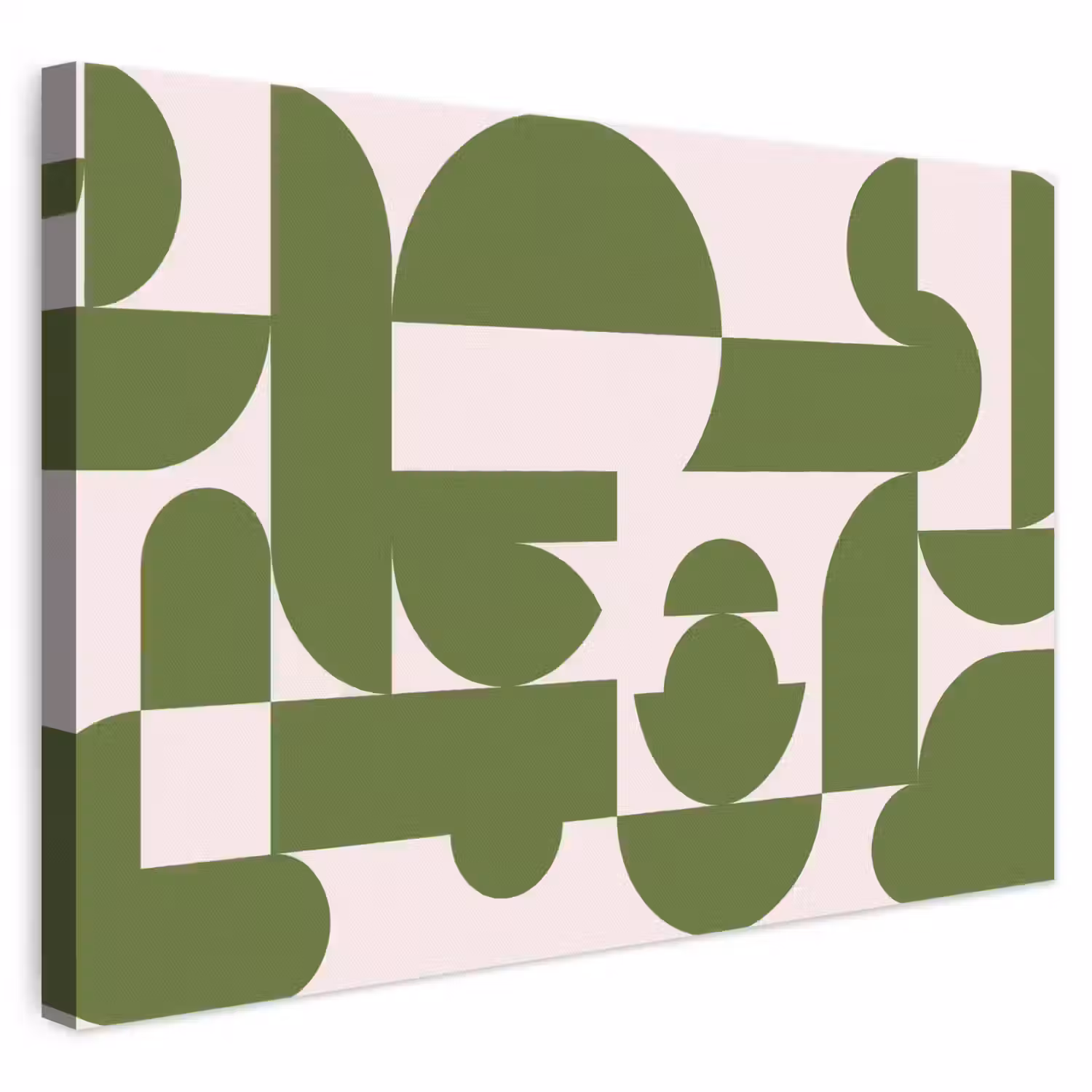 Abstract - Geometrie - Modern - Groen - Wit canvas 2cm klein -3d