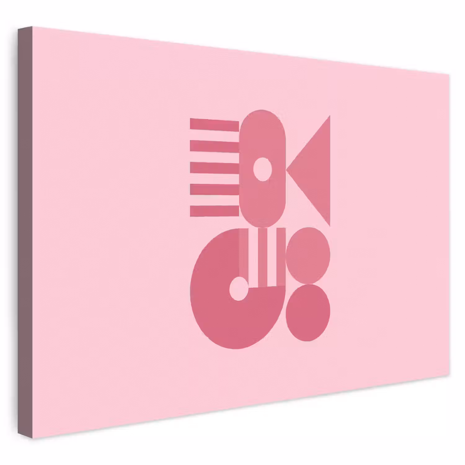 Abstract - Geometrisch - Vormen - Roze canvas 2cm klein -3d