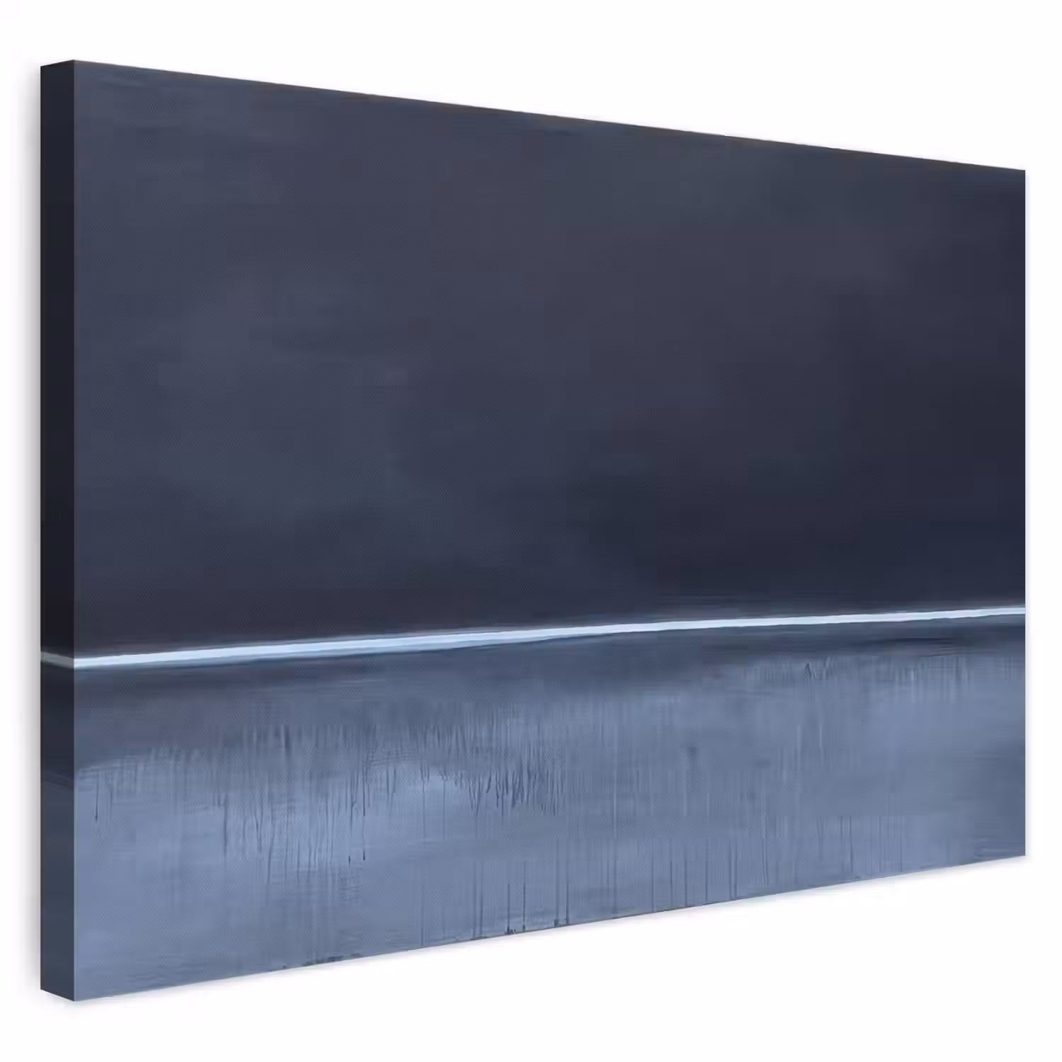 Abstract - Horizontale lijn - Minimalistisch - Donkerblauw - Kunst canvas 2cm klein -3d