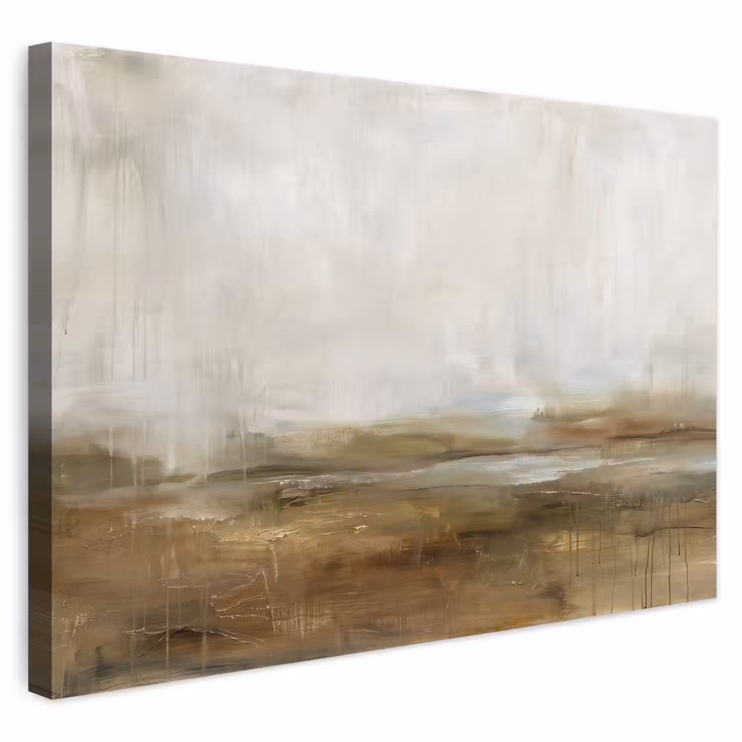 Abstract - Landschap - Natuur - Beige - Bruin canvas 2cm klein -3d