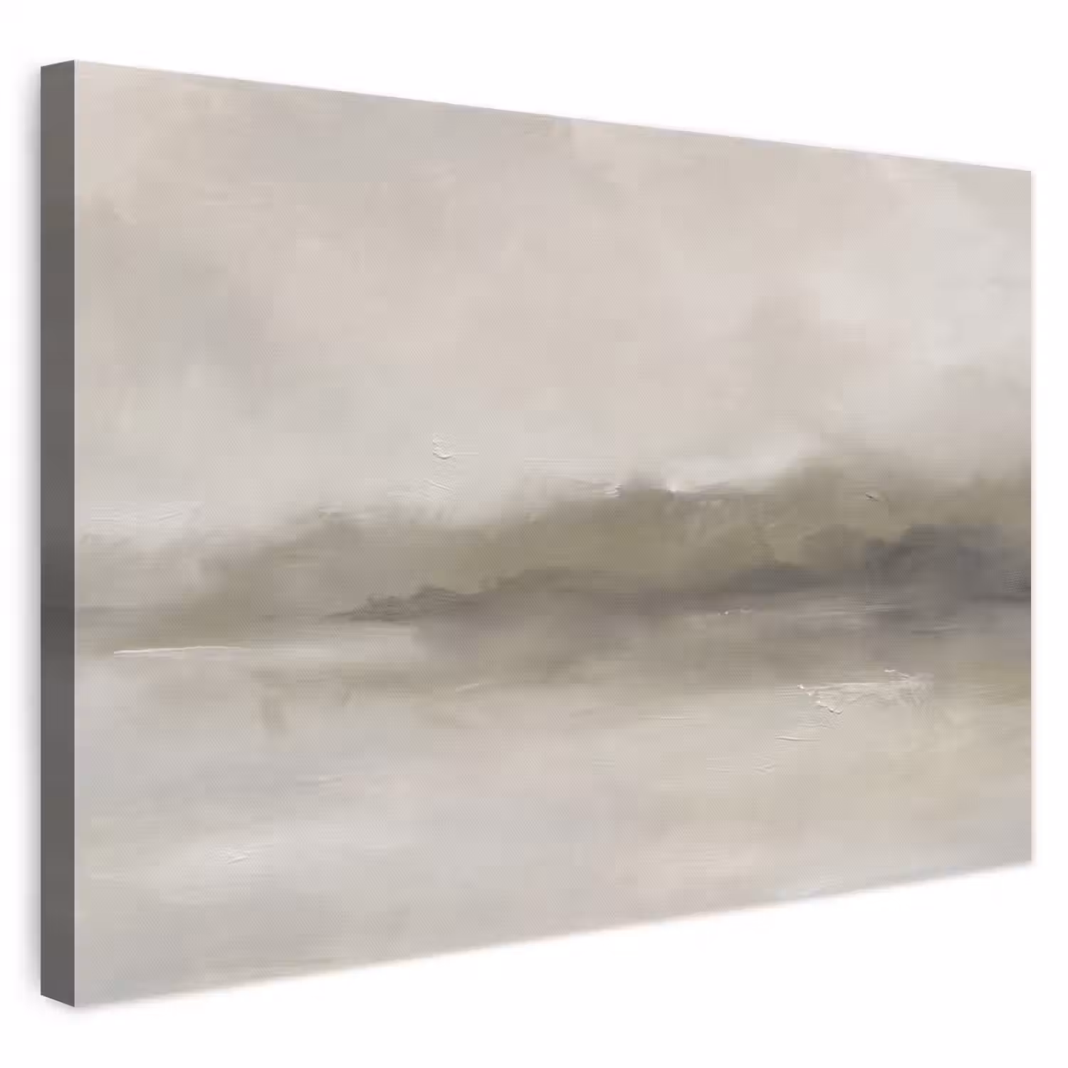 Abstract - Landschap - Nevel - Modern - Grijs canvas 2cm klein -3d