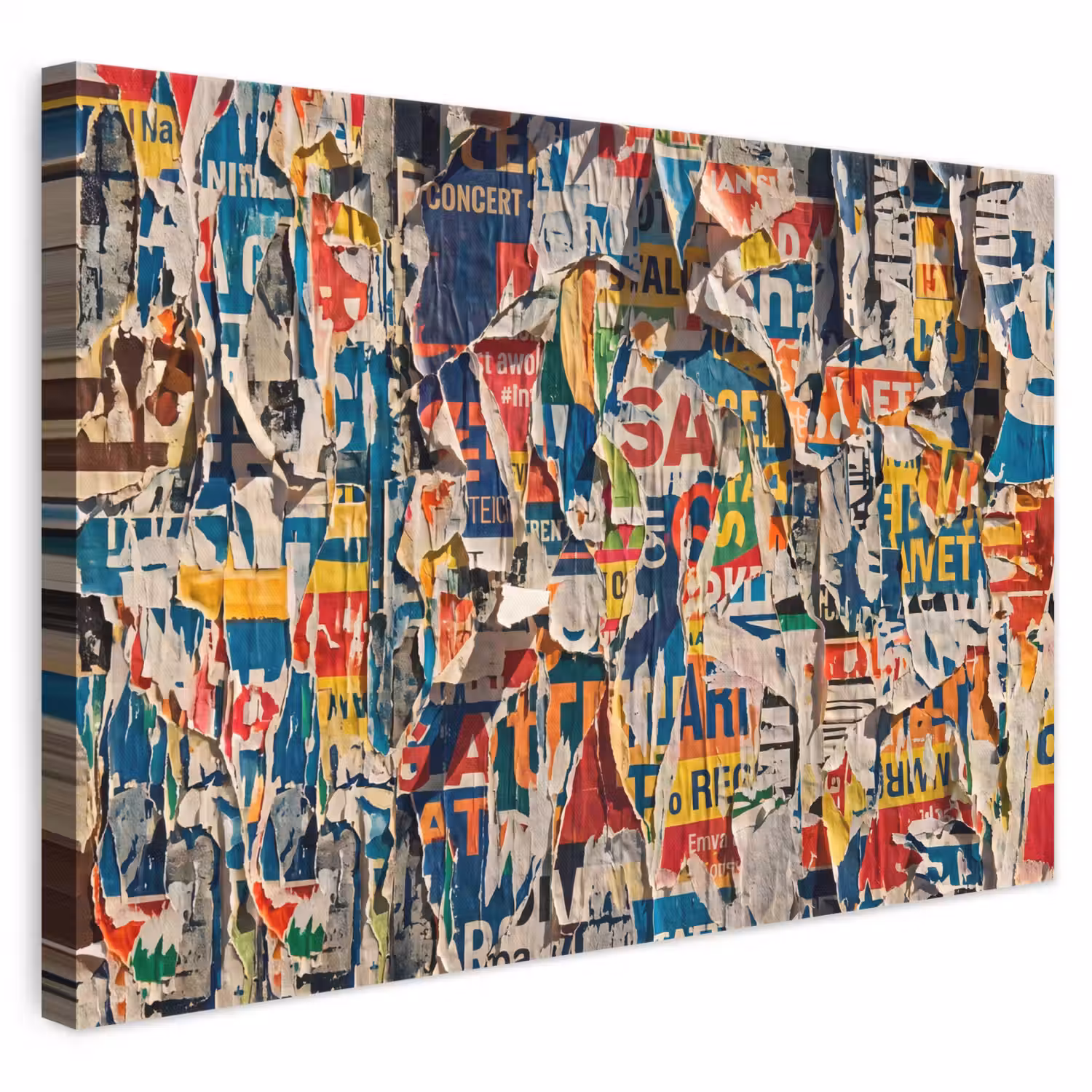 Abstract - Gelaagd papier - Urban - Modern - Kleurrijk canvas 2cm klein -3d