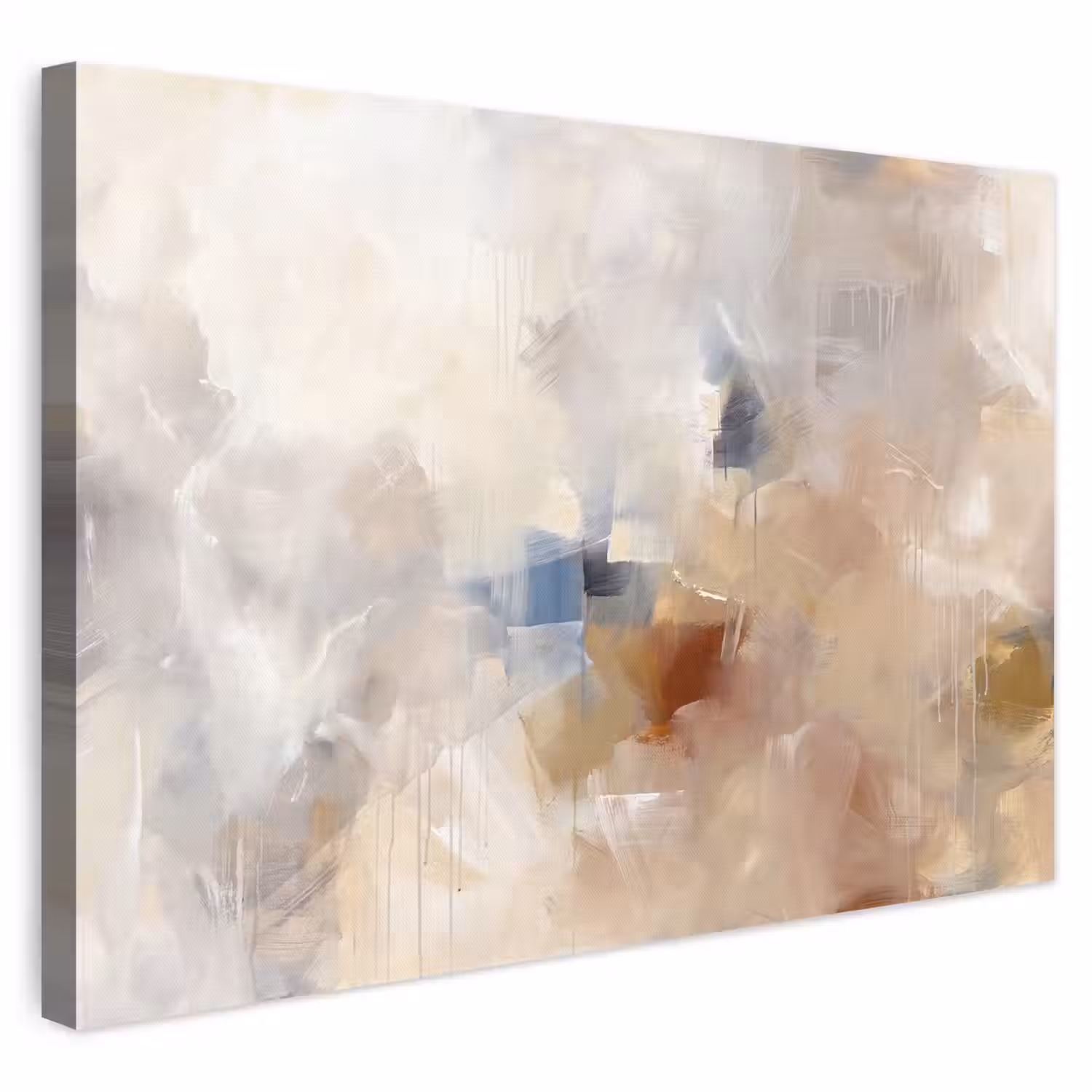 Abstract - Borstelstreken - Modern - Beige - Kunst canvas 2cm klein -3d