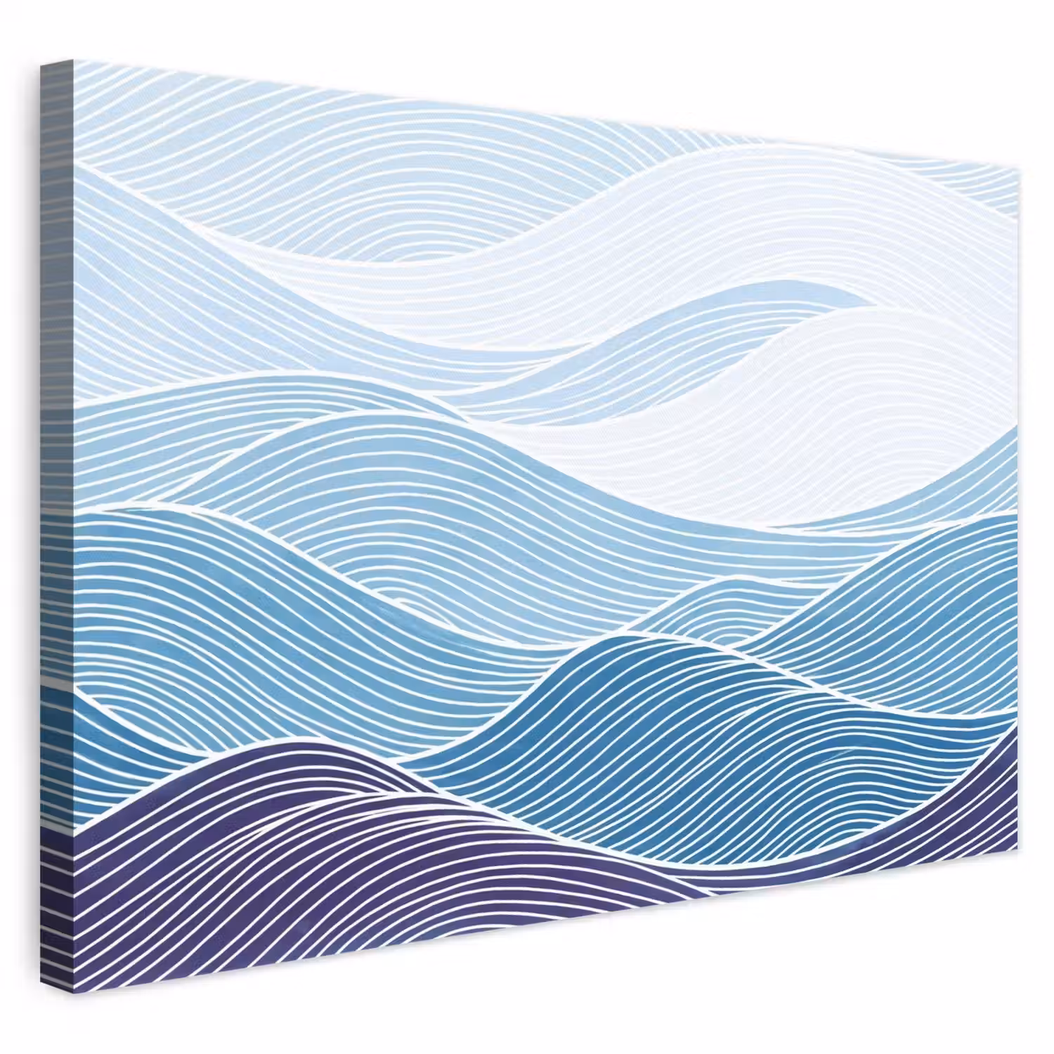 Abstract - Golven - Patroon - Blauw - Modern canvas 2cm klein -3d
