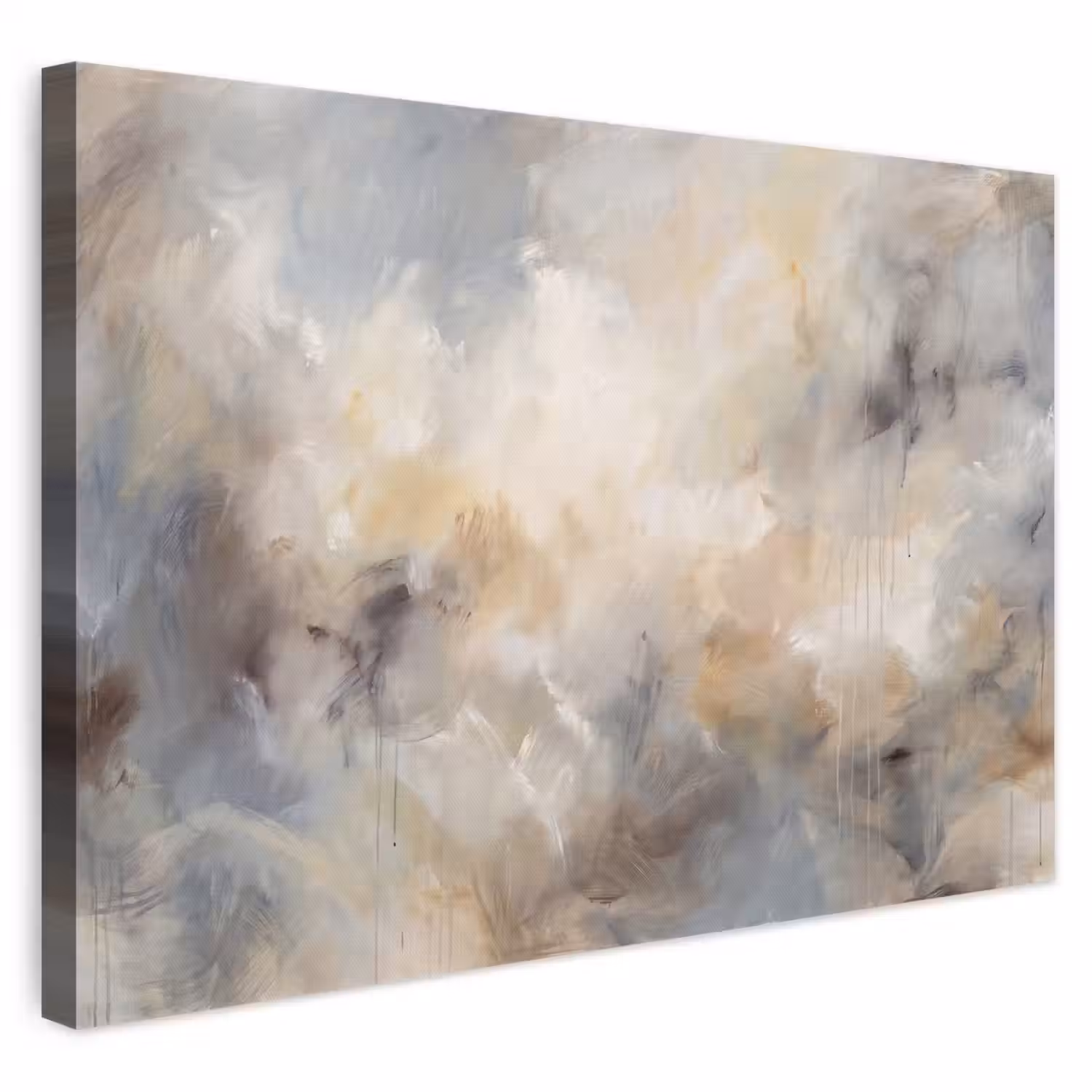 Abstract - Wolken - Sfeervol - Beige - Grijs canvas 2cm klein -3d