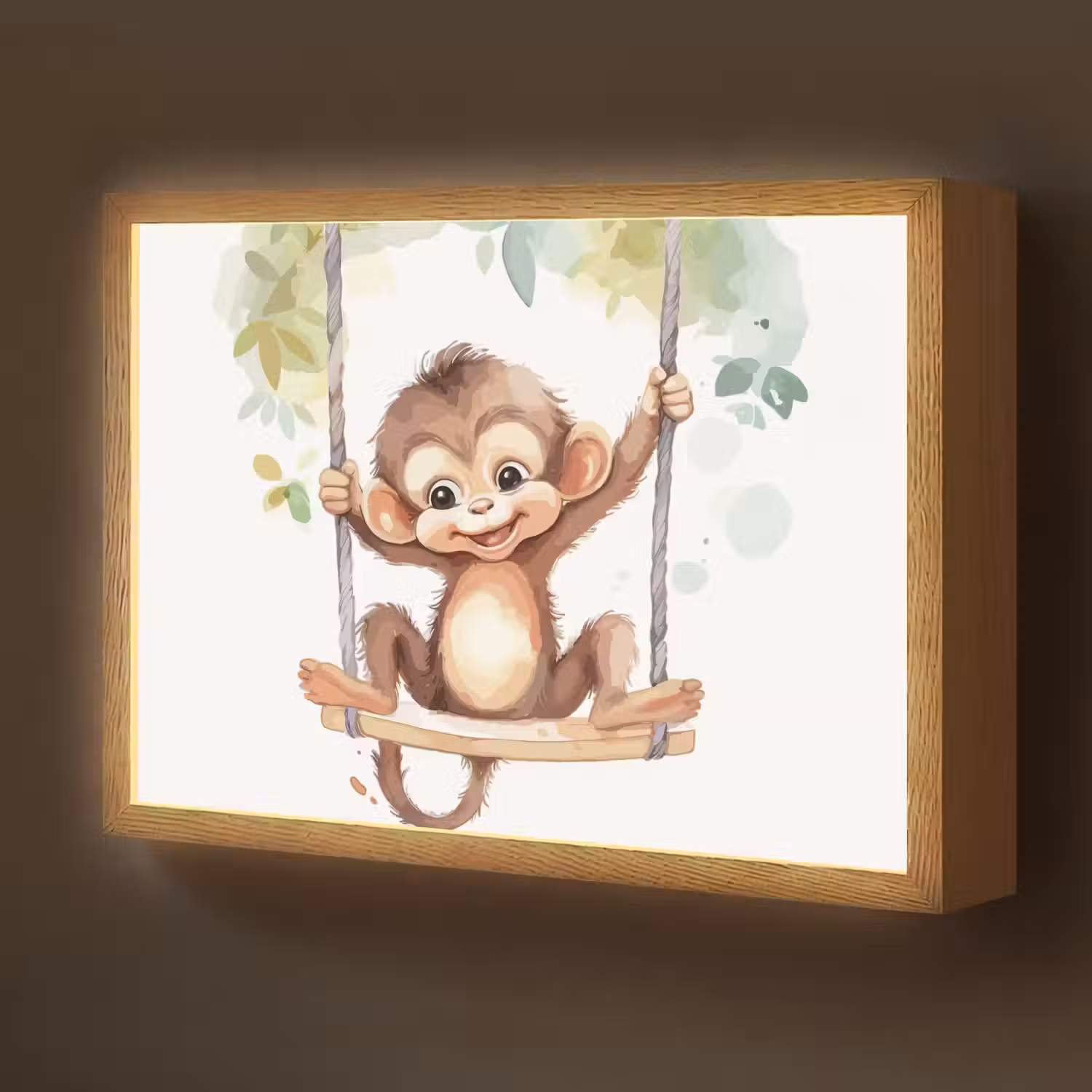 Aap - Dier - Kinderen - Jungle Light Box met batterij (Wandlamp kind) middel -z3d_website