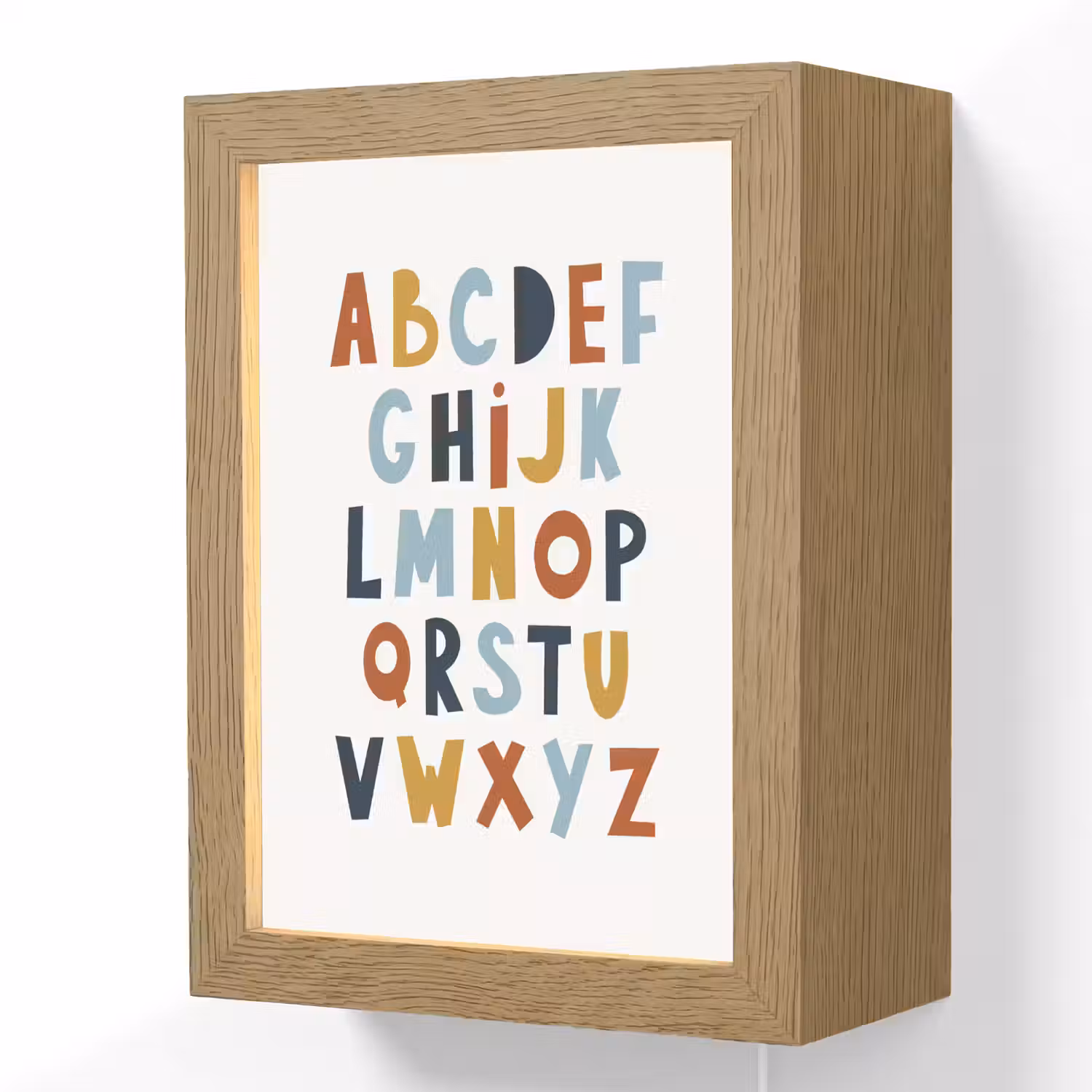 Alfabet - Educatief - Letters leren voor kinderen - Kleuren Light Box met kabel (Wandlamp kind) klein -3d