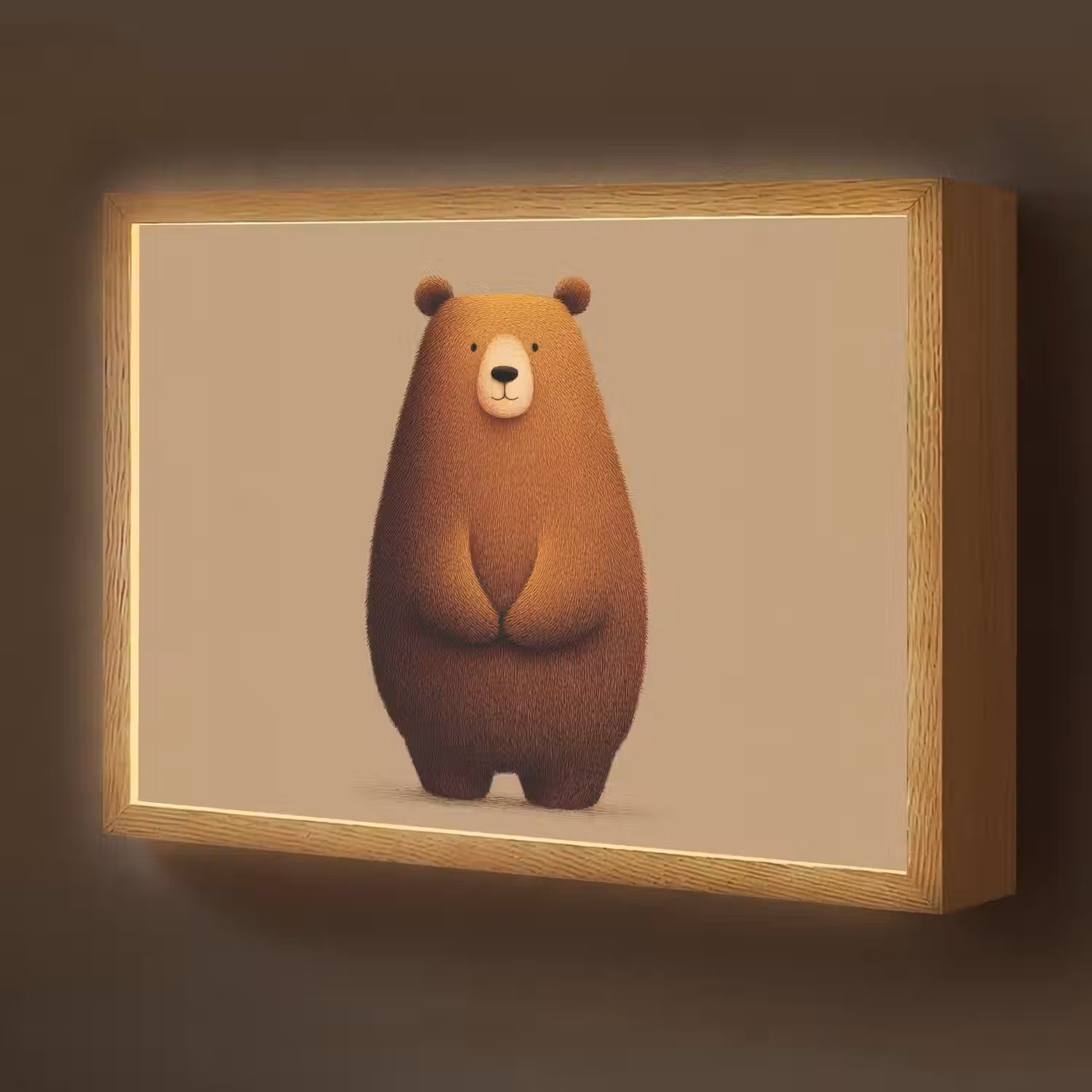 Beer - Minimalistisch - Bruin Light Box met batterij (Wandlamp kind) middel -z3d_website
