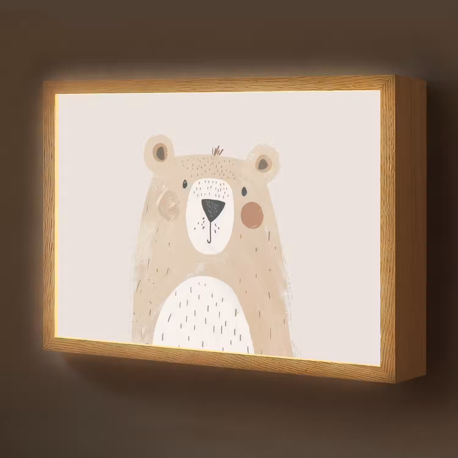 Beer - Dier - Wilde dieren Light Box met batterij (Wandlamp kind) middel -z3d_website