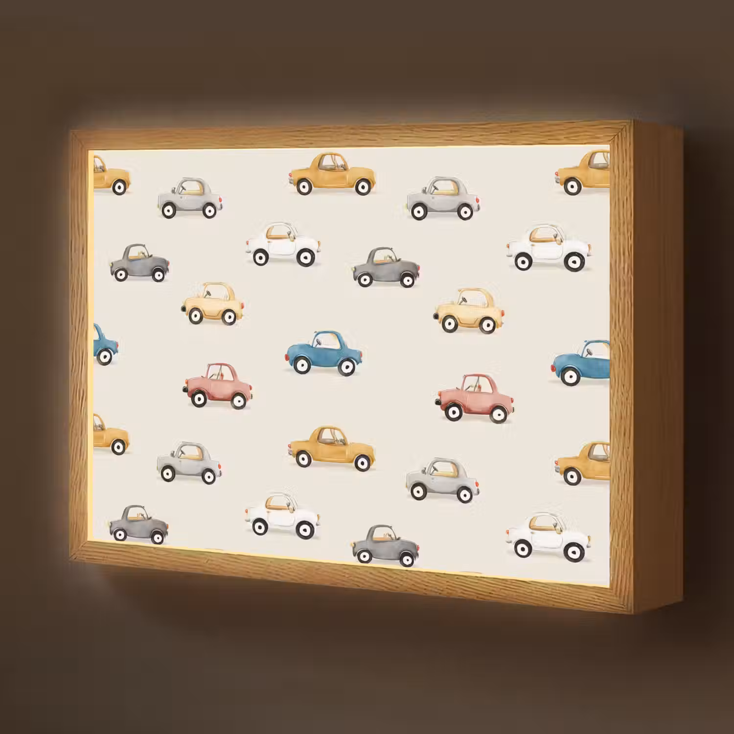 Kleurrijke - Retro - Autootjes Light Box met batterij (Wandlamp kind) middel -z3d_website