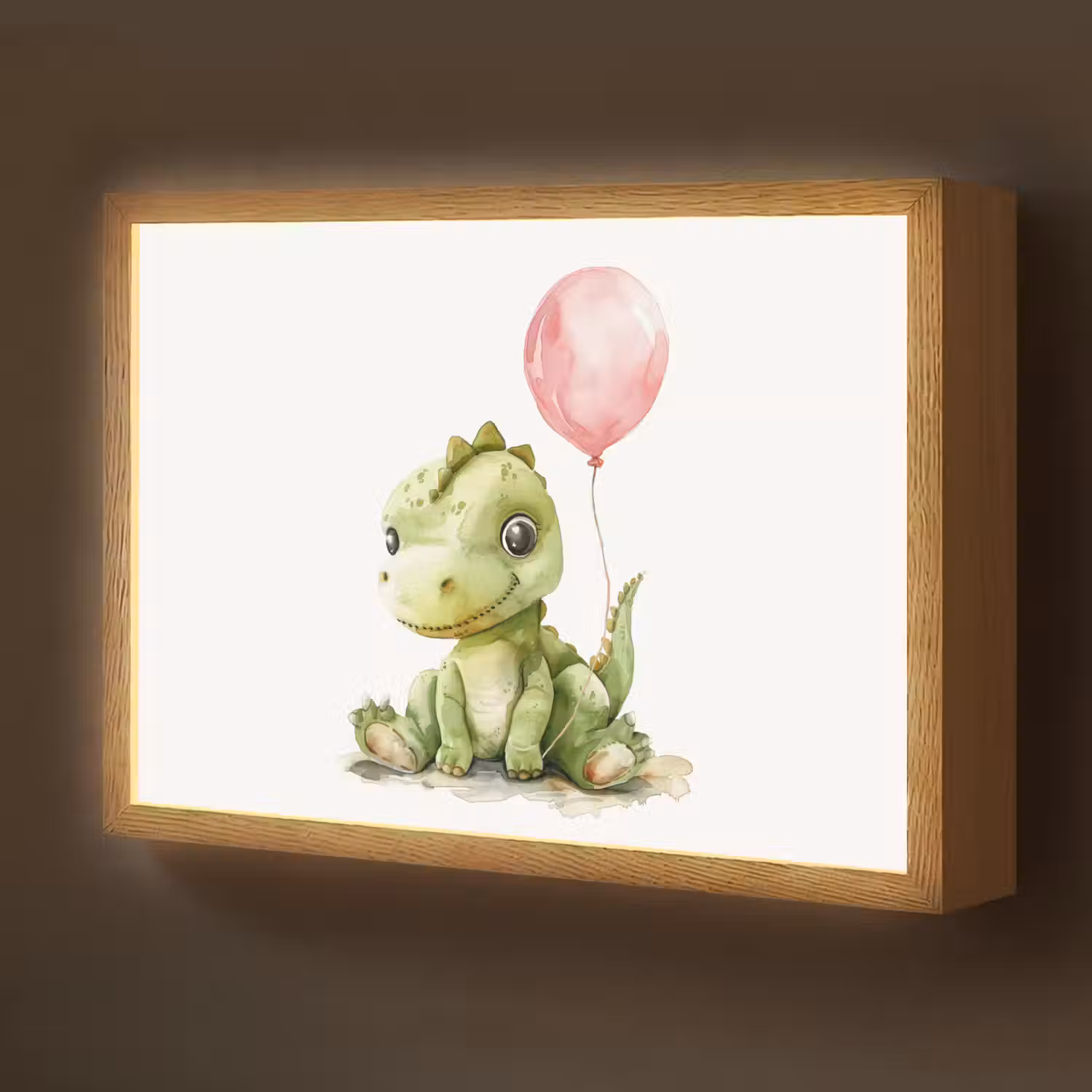 Draak - Baby dier - Roze ballon Light Box met batterij (Wandlamp kind) middel -z3d_website