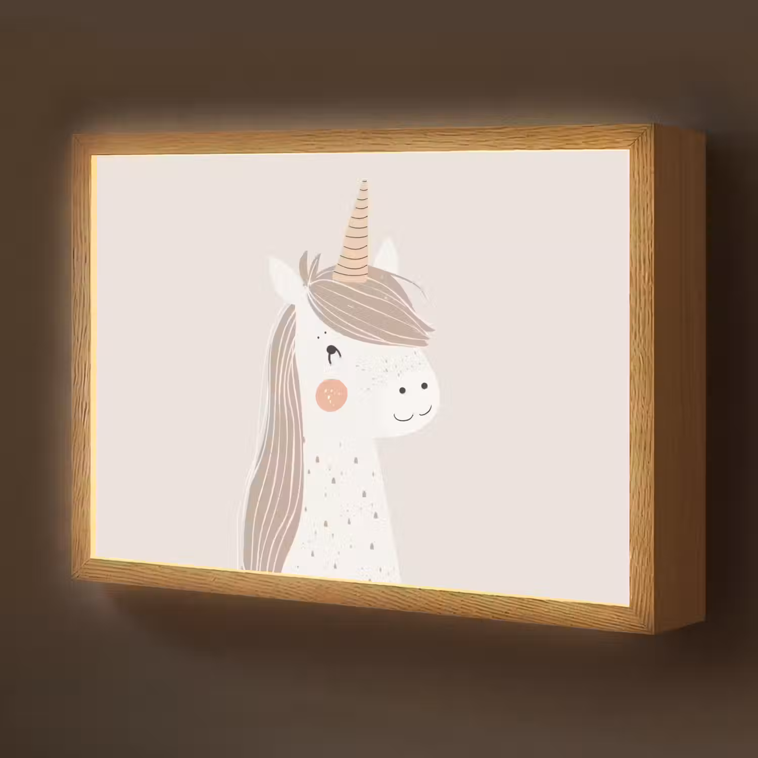 Eenhoorn - Pastel kleuren - Unicorn Light Box met batterij (Wandlamp kind) middel -z3d_website
