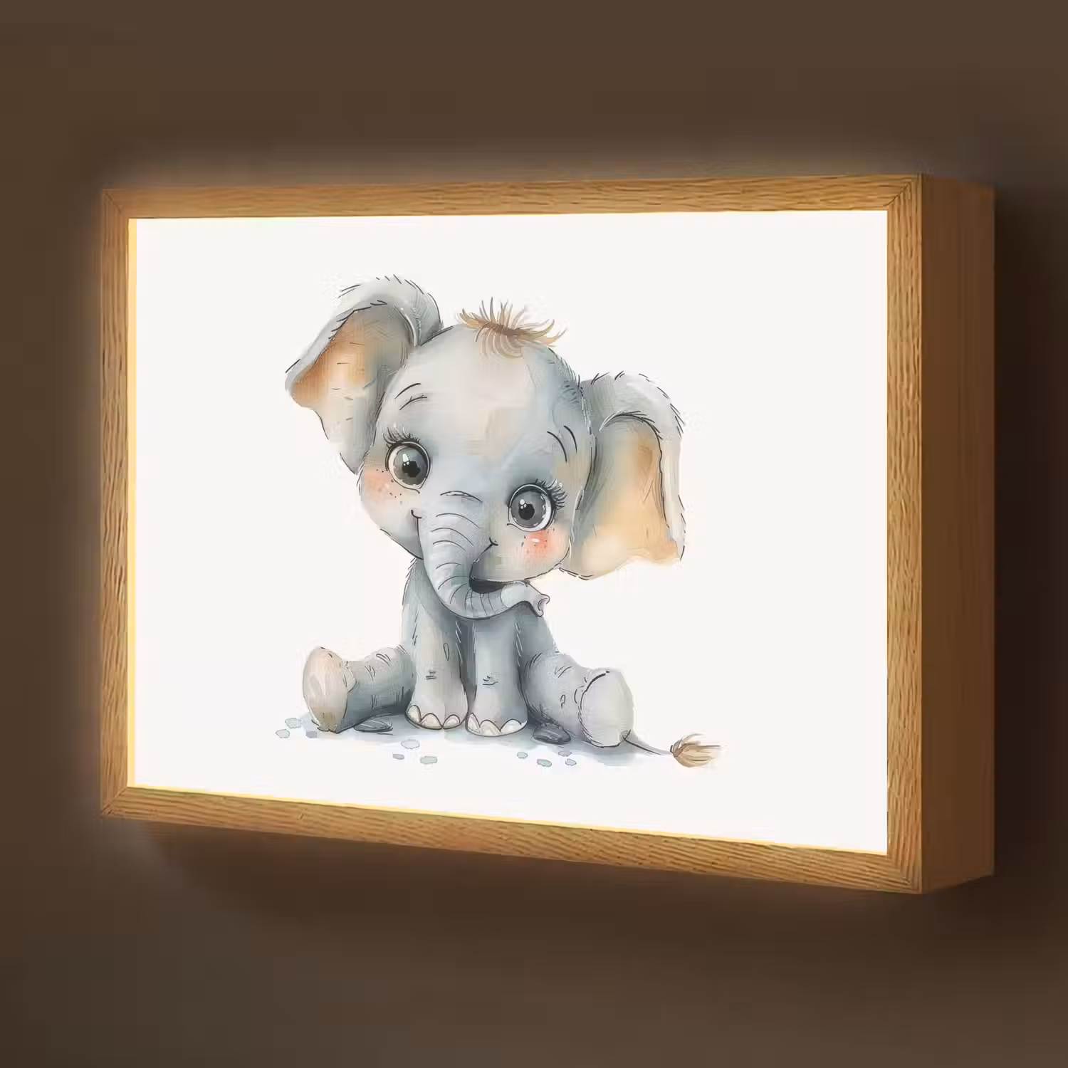 Olifant - Baby dier Light Box met batterij (Wandlamp kind) middel -z3d_website