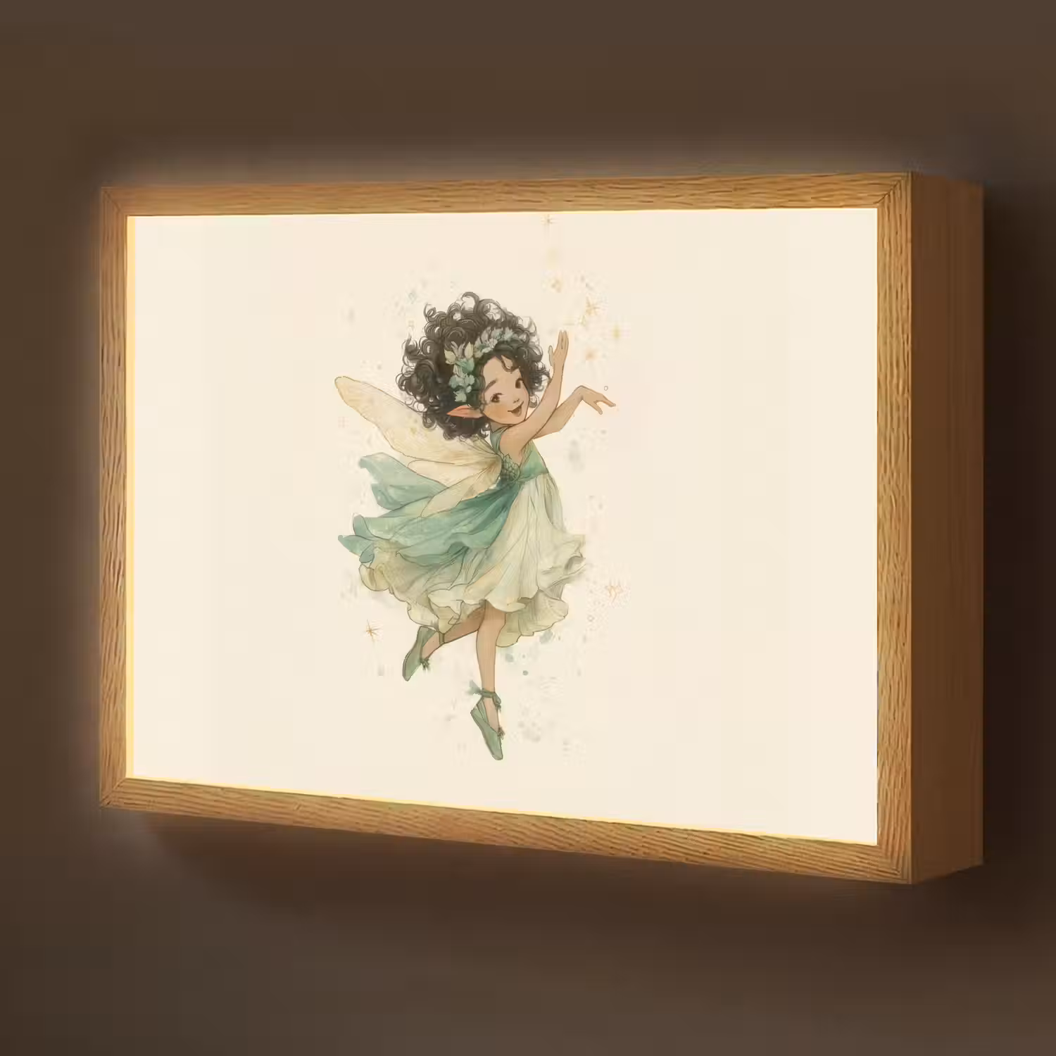Fee - Groen - Magie Light Box met batterij (Wandlamp kind) middel -z3d_website