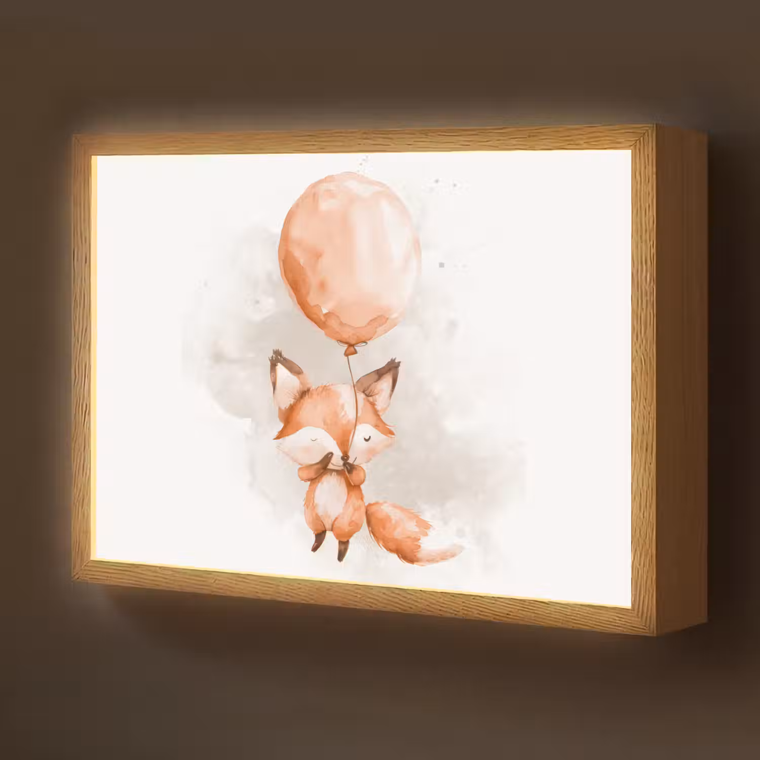Vos - Pastel kleuren - Dier Light Box met batterij (Wandlamp kind) middel -z3d_website