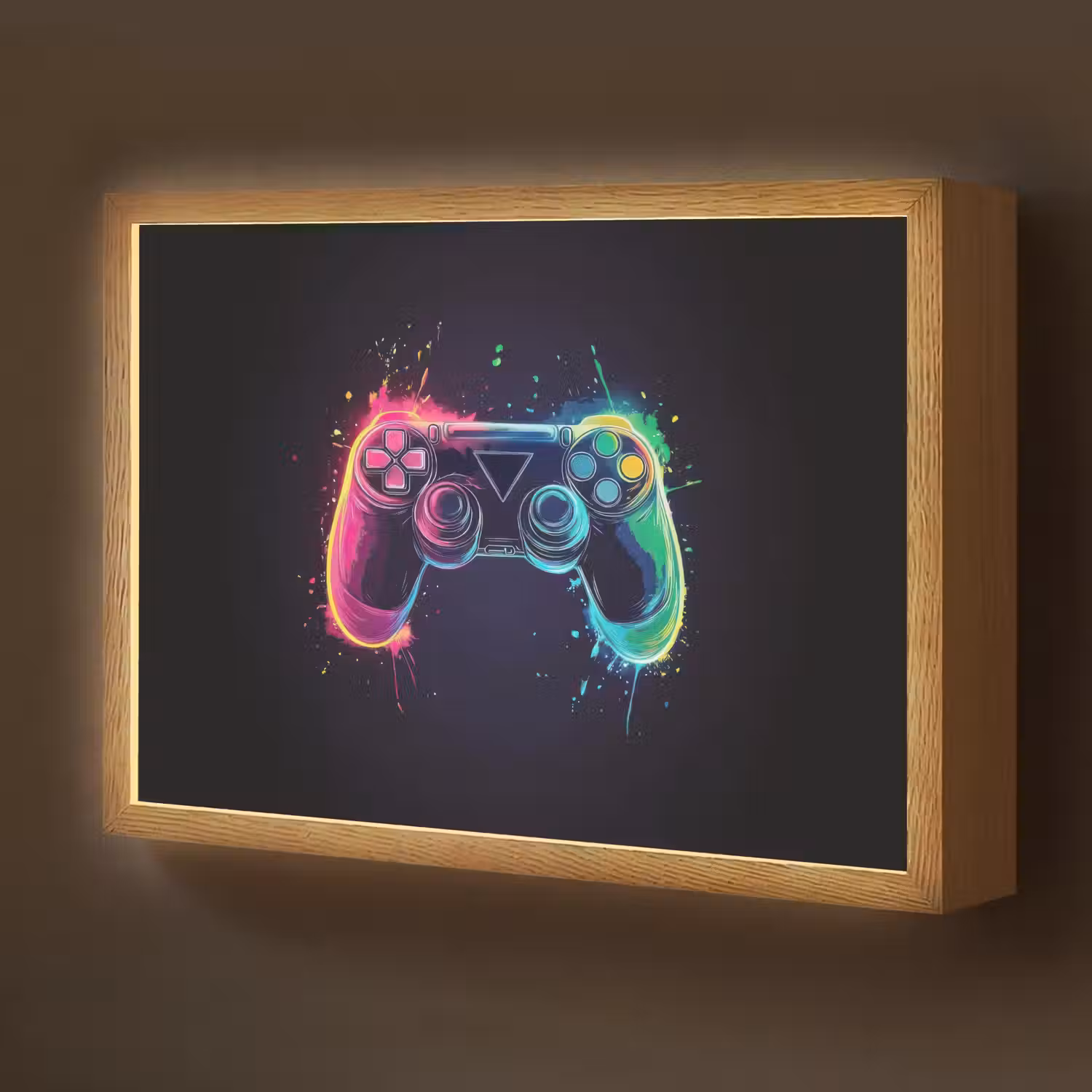 Grafisch - Controller - Neon - Verfspatten Light Box met batterij (Wandlamp kind) middel -z3d_website