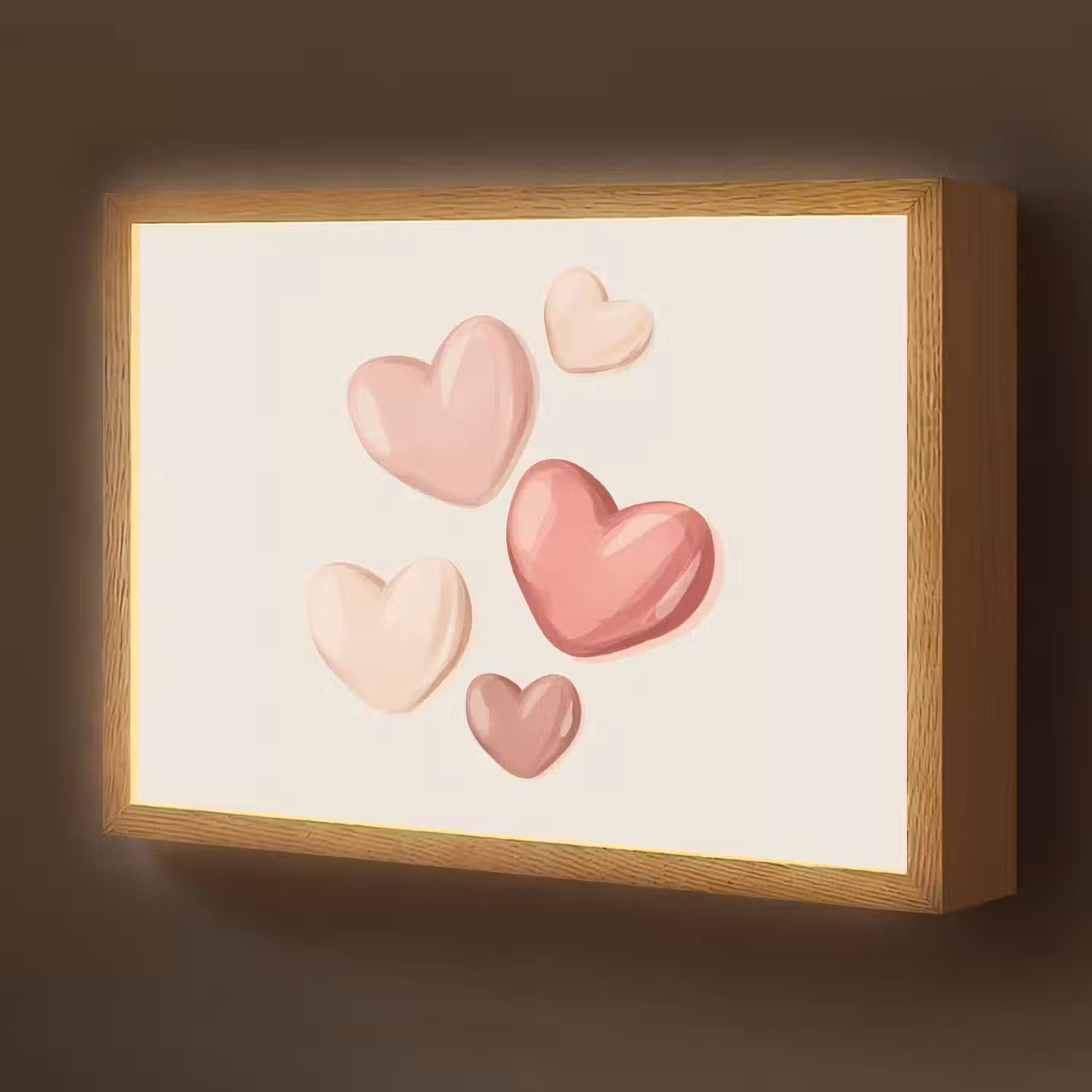 Harten - Rood - Roze - Zwevend Light Box met batterij (Wandlamp kind) middel -z3d_website