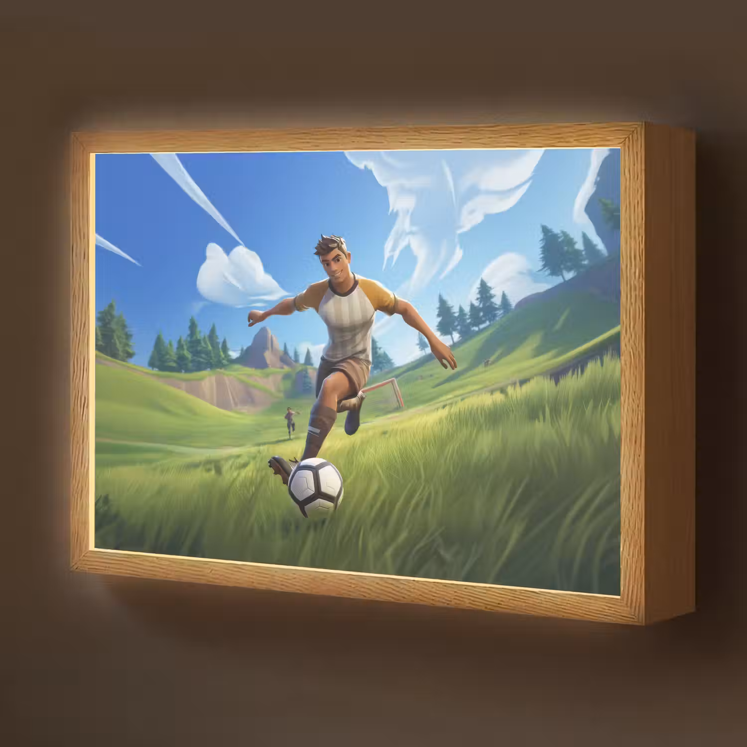 Illustratie - Voetbal - Game - Grasveld Light Box met batterij (Wandlamp kind) middel -z3d_website