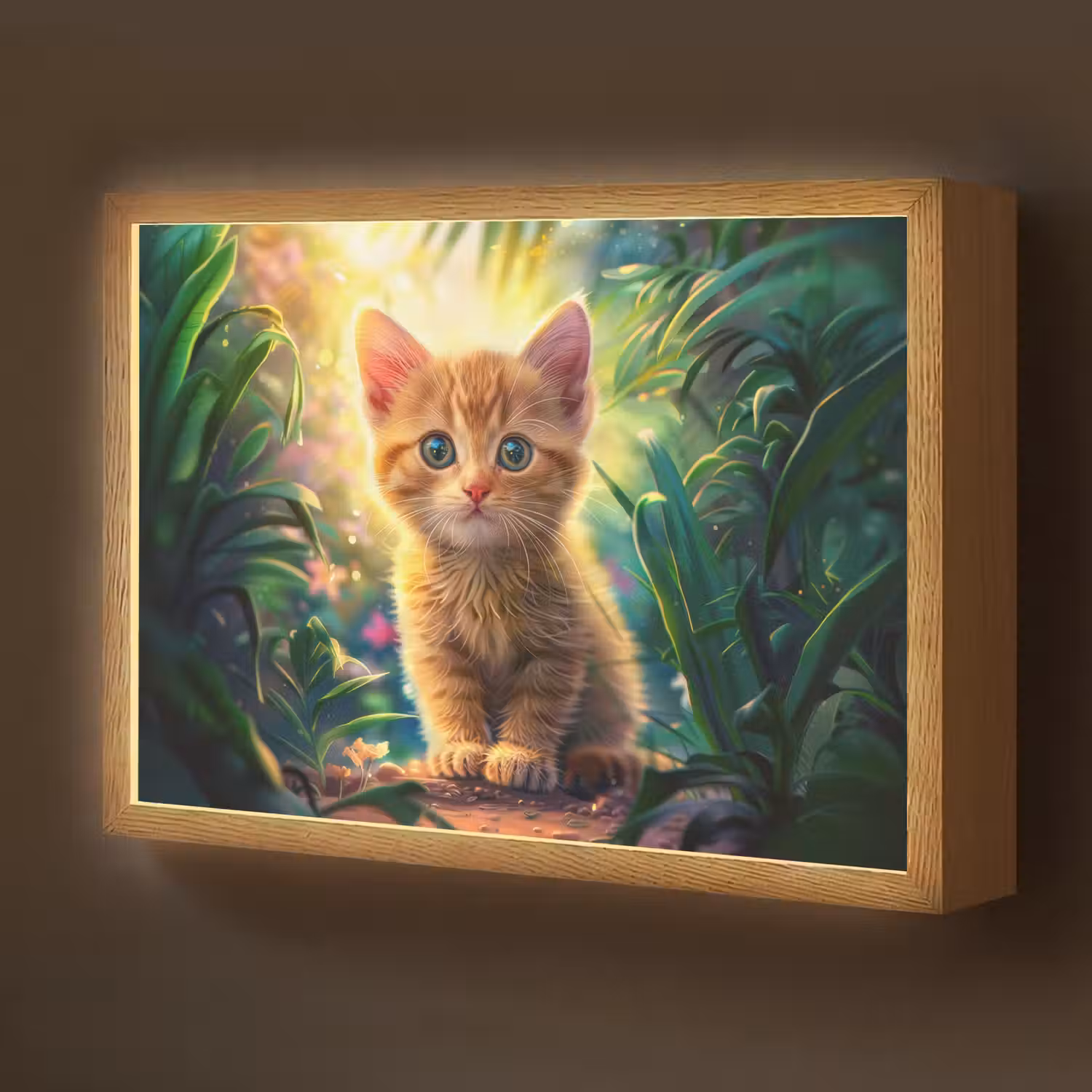 Kat - Huisdier - Natuur Light Box met batterij (Wandlamp kind) middel -z3d_website