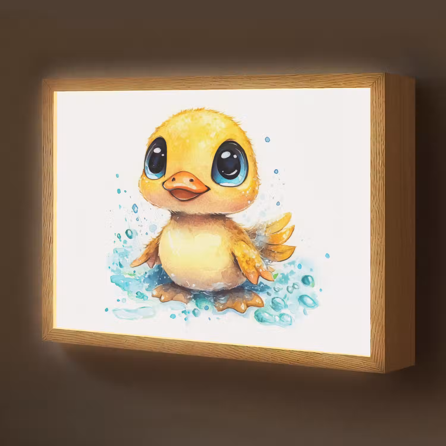 Eendje - Badeend - Geel Light Box met batterij (Wandlamp kind) middel -z3d_website