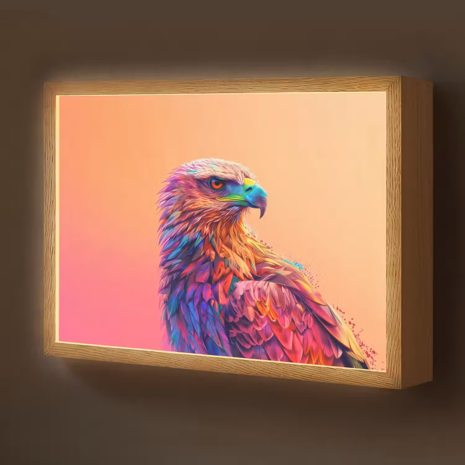 Arend - Vogel - Kleurrijk - Dier Light Box met batterij (Wandlamp kind) middel -z3d_website