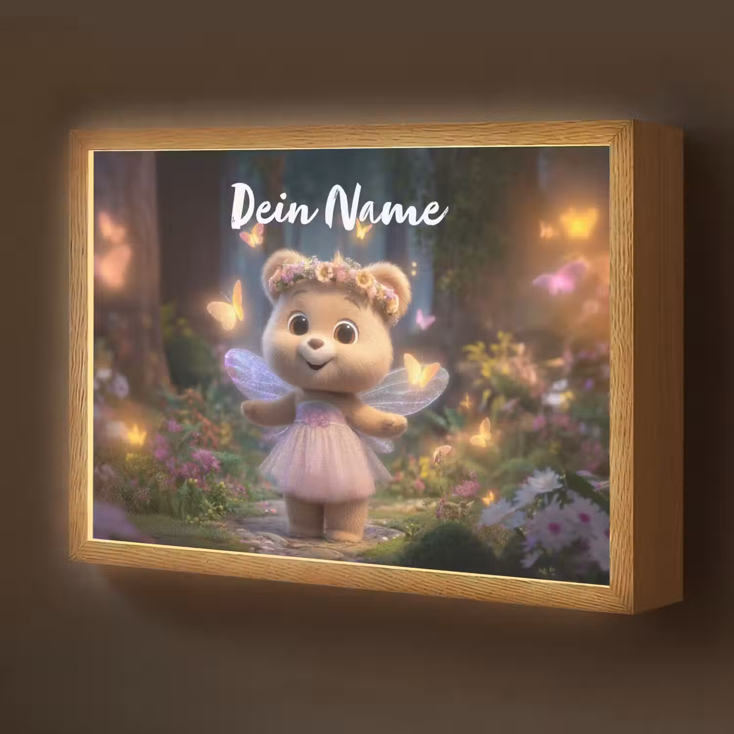 Beer - Vlinders - Bos - Fairy Light Box met batterij (Wandlamp kind) middel -z3d_website