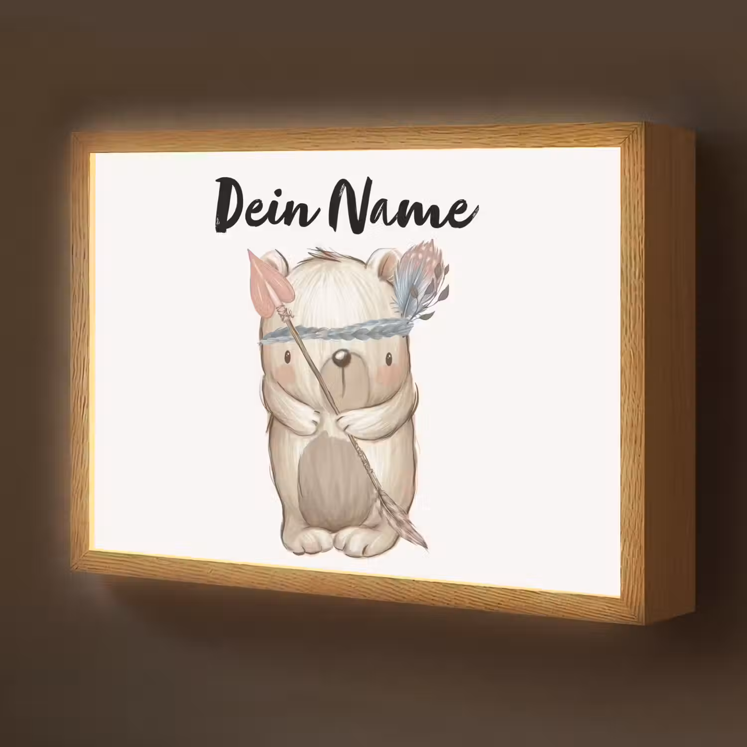 Beer - Dier - Bosdieren Light Box met batterij (Wandlamp kind) middel -z3d_website