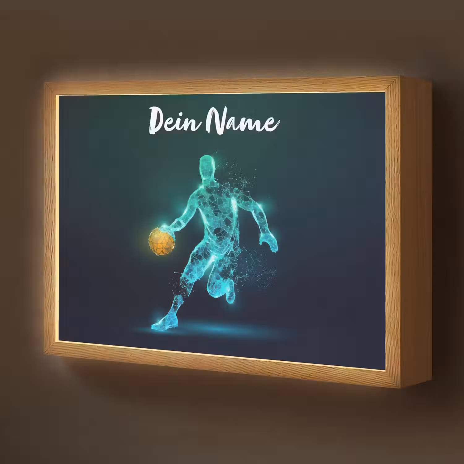 Basketbalspeler - Digitaal - Groen - Blauw Light Box met batterij (Wandlamp kind) middel -z3d_website