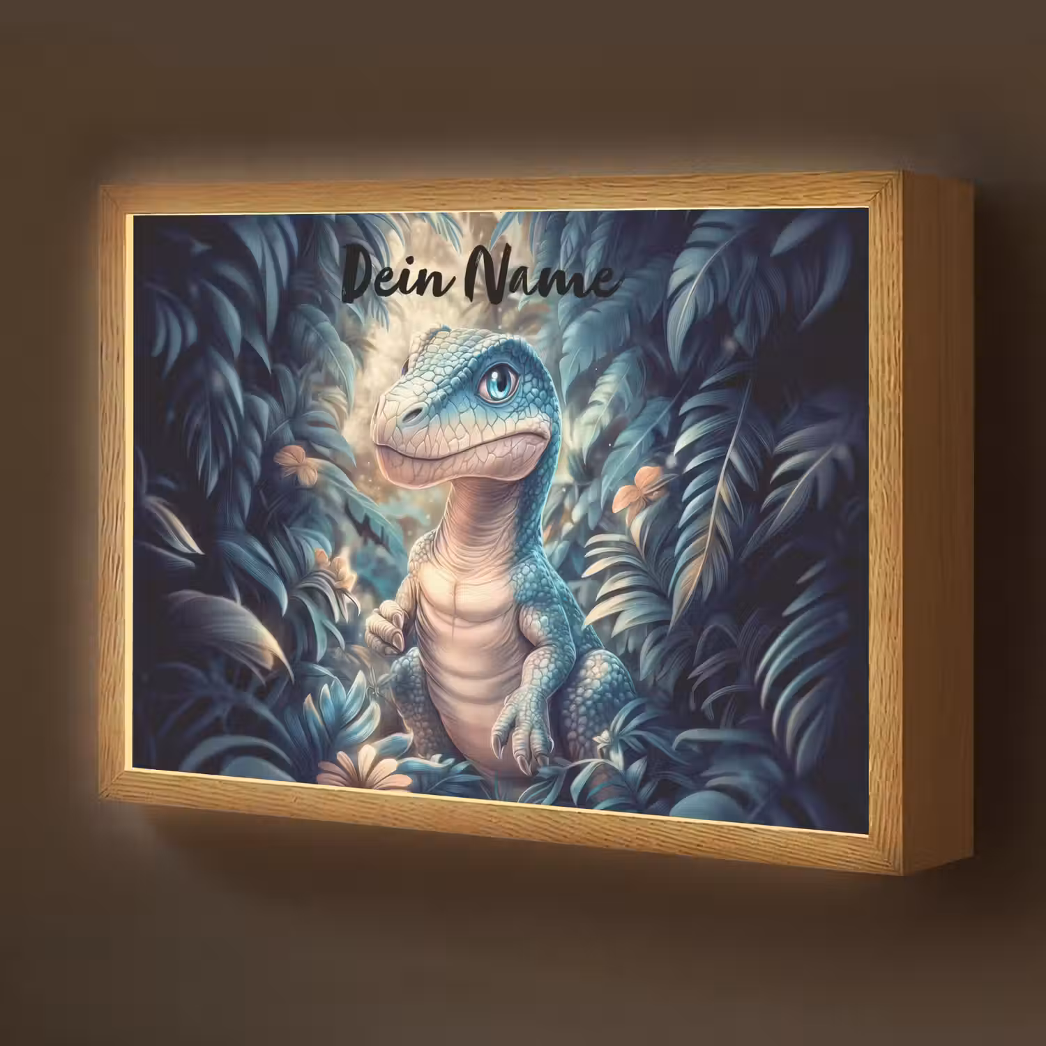 Dino - Jungle - Blauw Light Box met batterij (Wandlamp kind) middel -z3d_website