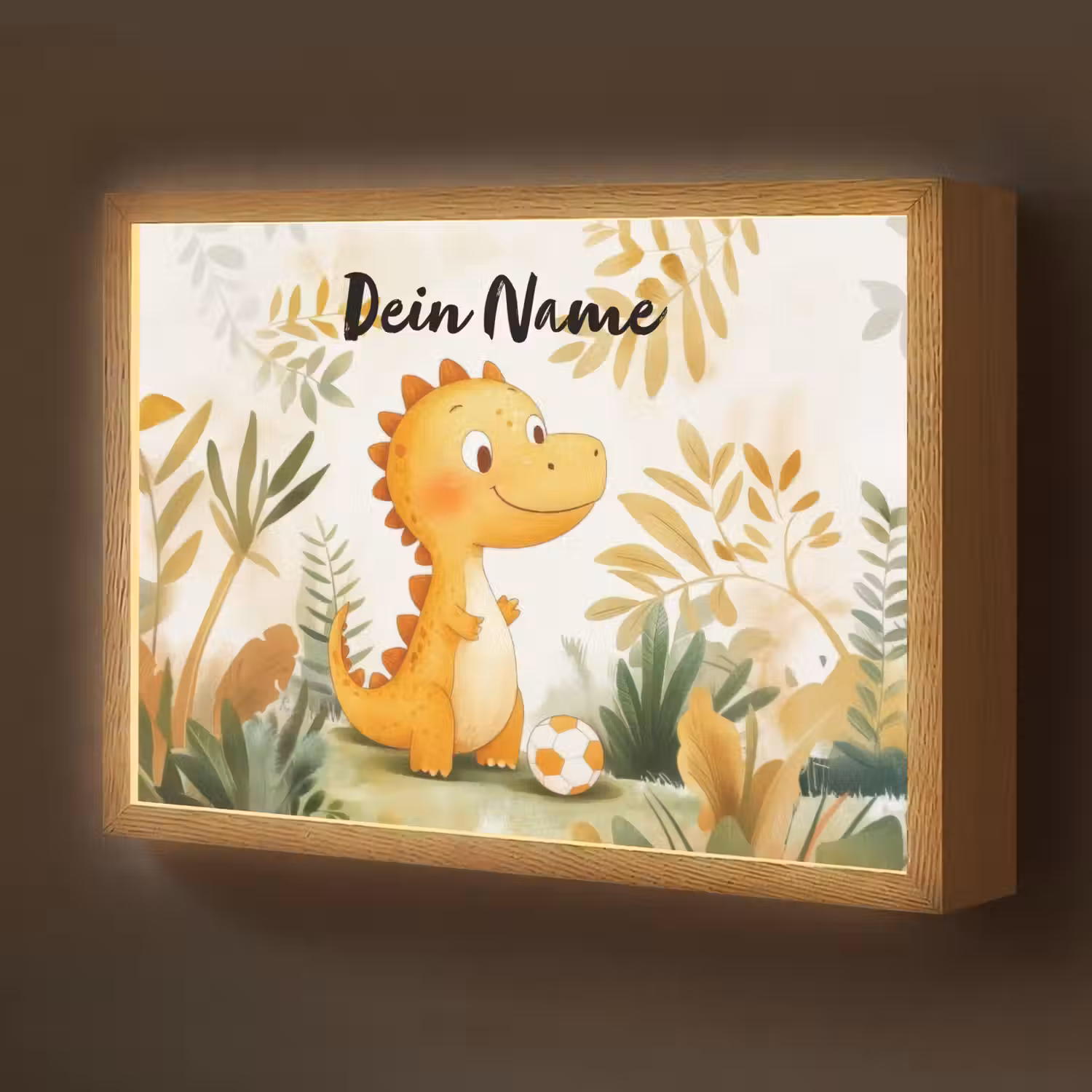 Dino - Voetbal - Oranje Light Box met batterij (Wandlamp kind) middel -z3d_website